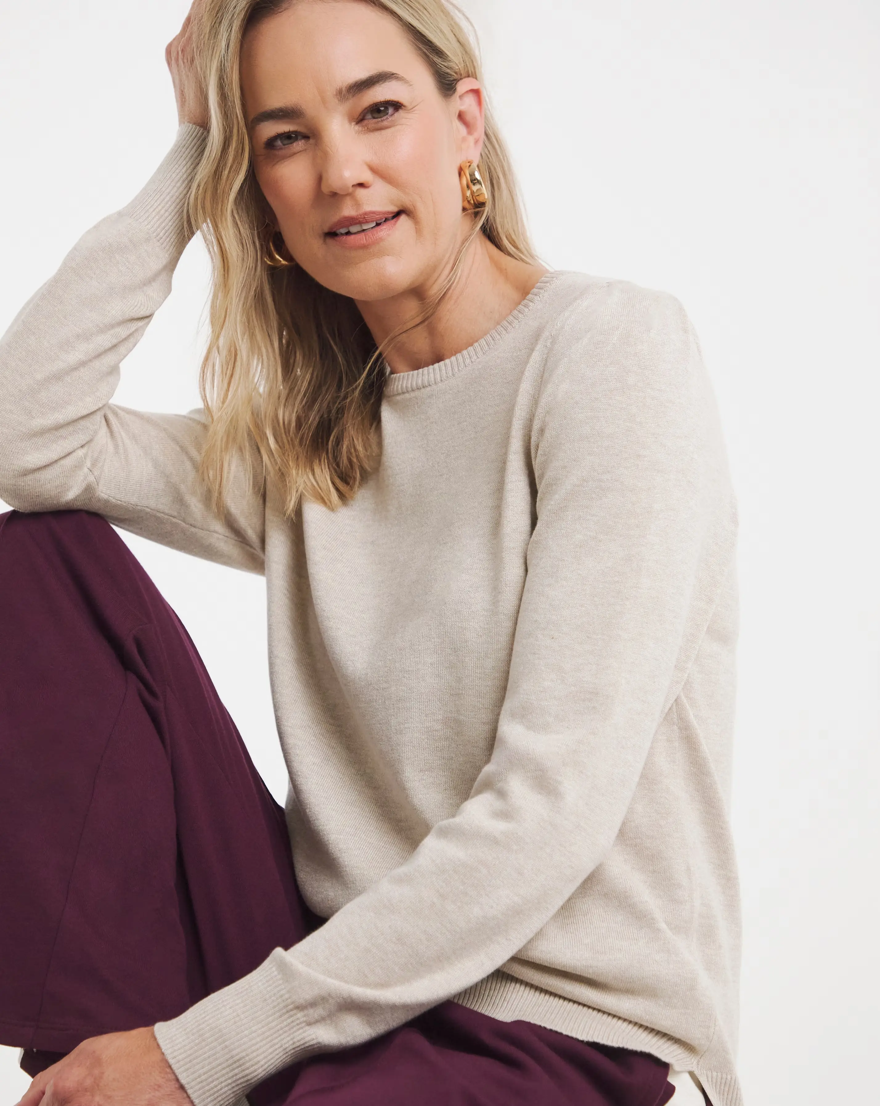 Oatmeal Crew Neck Jumper 1 Oatmeal Crew Neck Jumper