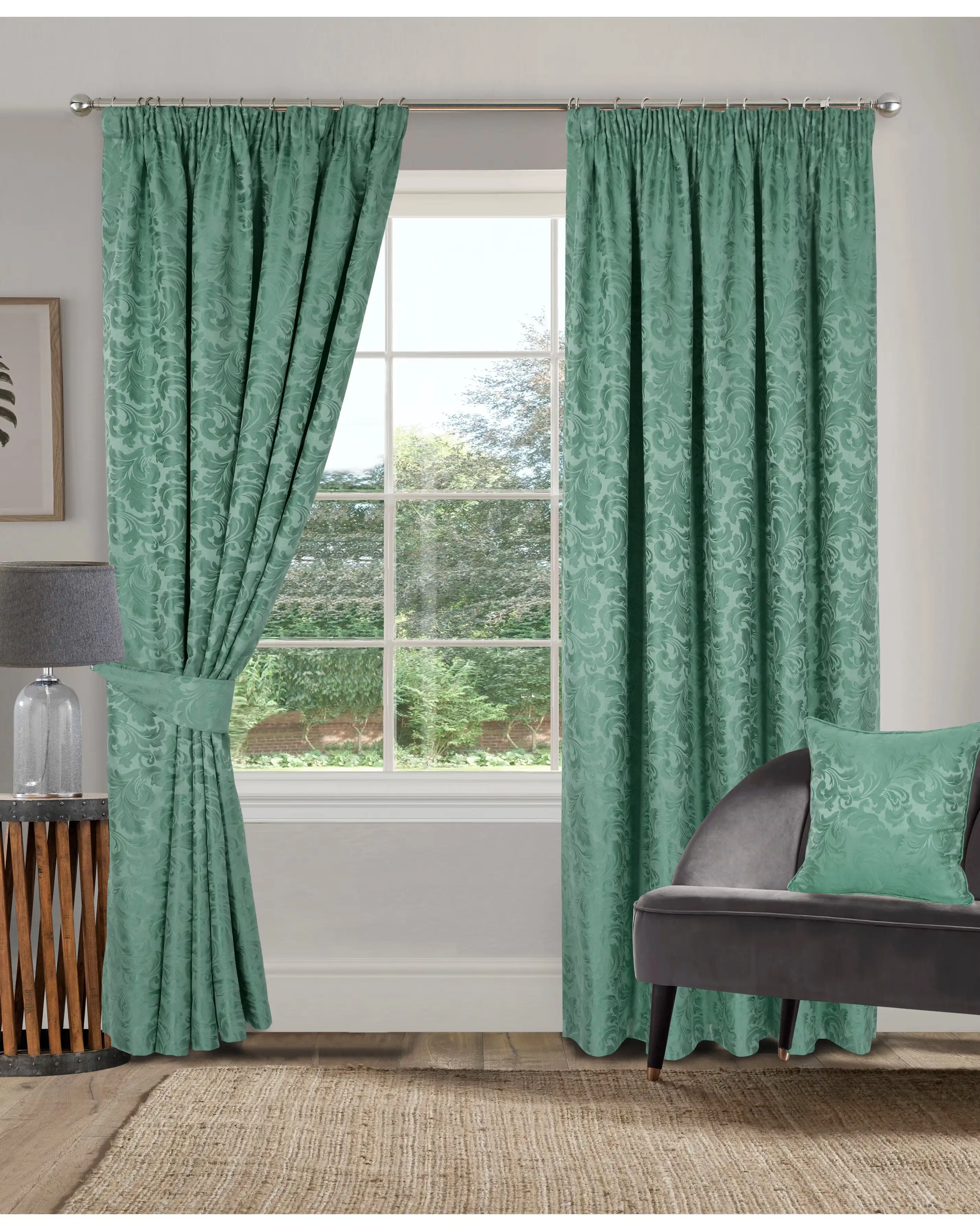 Buckingham Jacquard Light Filtering Pencil Pleat Lined Curtains 1 Buckingham Jacquard Light Filtering Pencil Pleat Lined Curtains