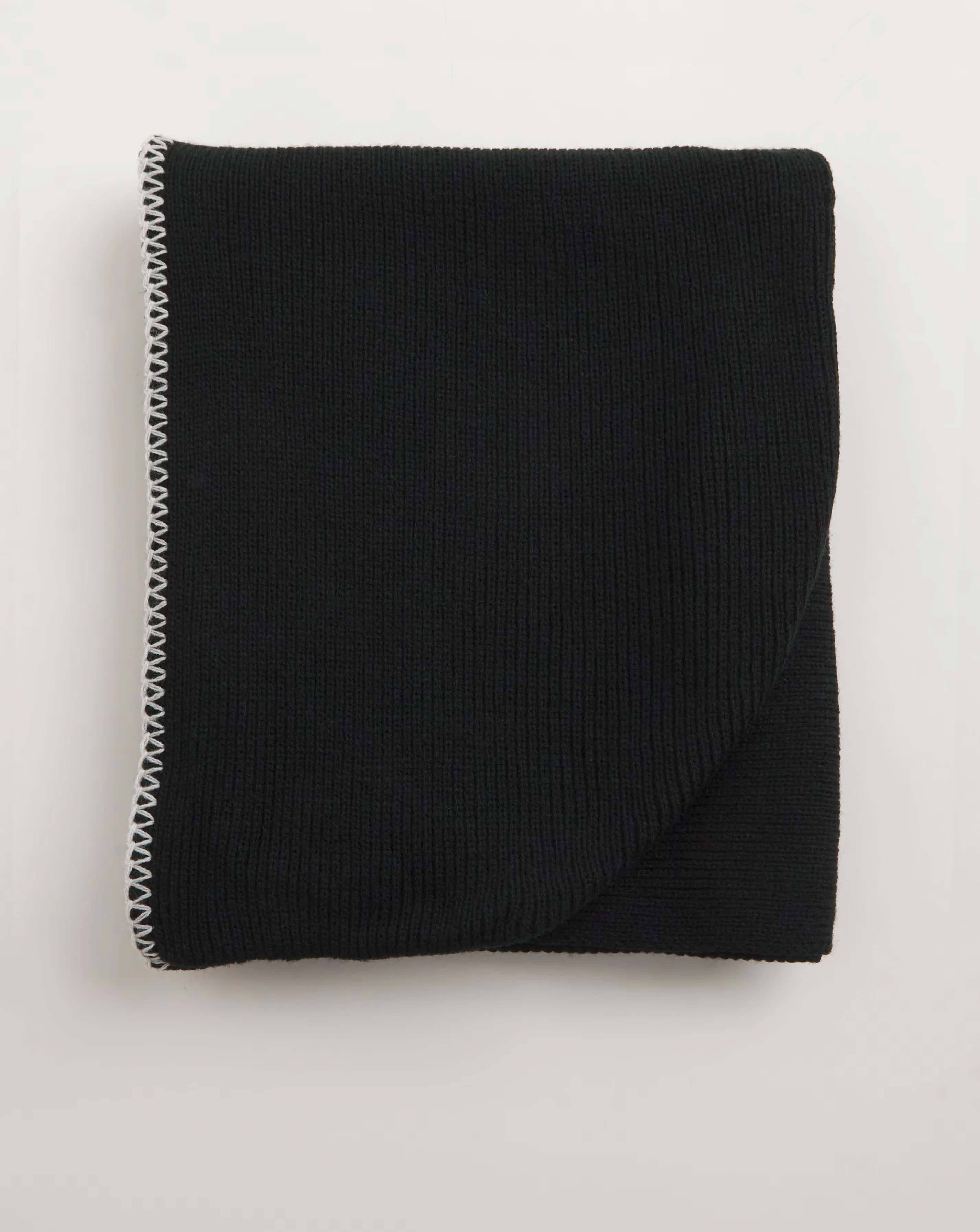 Black Hooded Contrast Stitch Scarf 3 Black Hooded Contrast Stitch Scarf