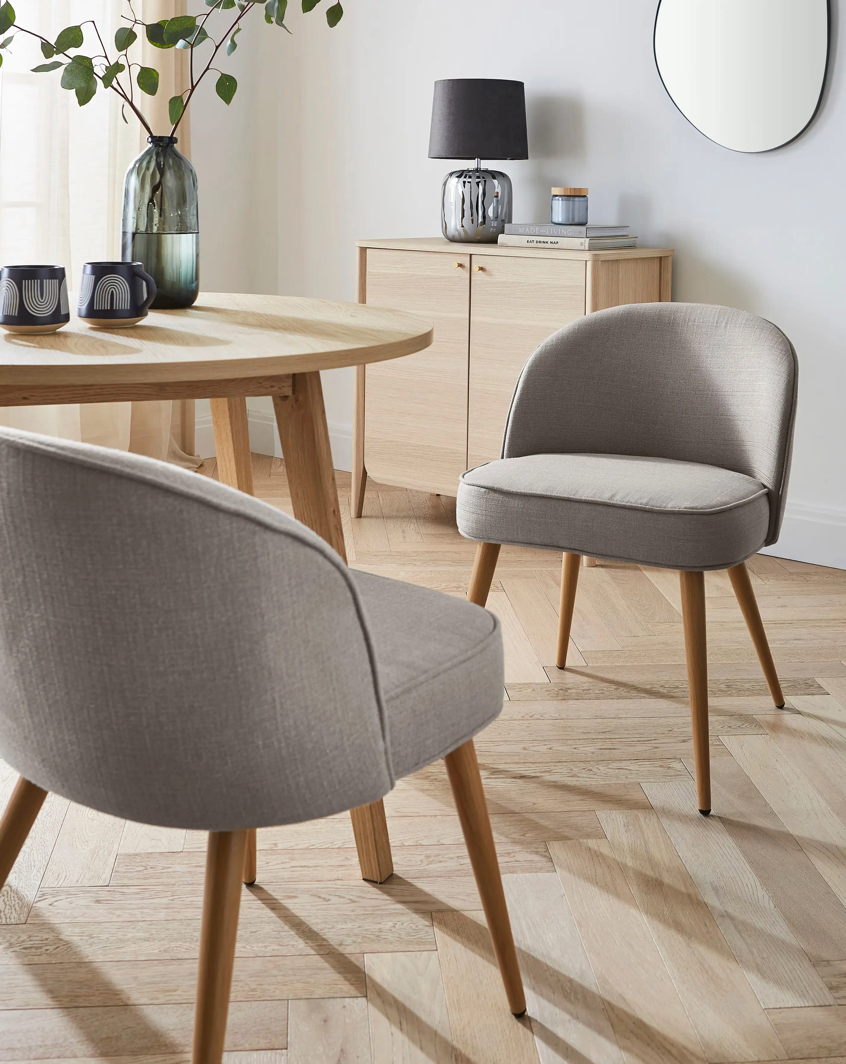 Emilie Fabric Pair of Dining Chairs 1 Emilie Fabric Pair of Dining Chairs