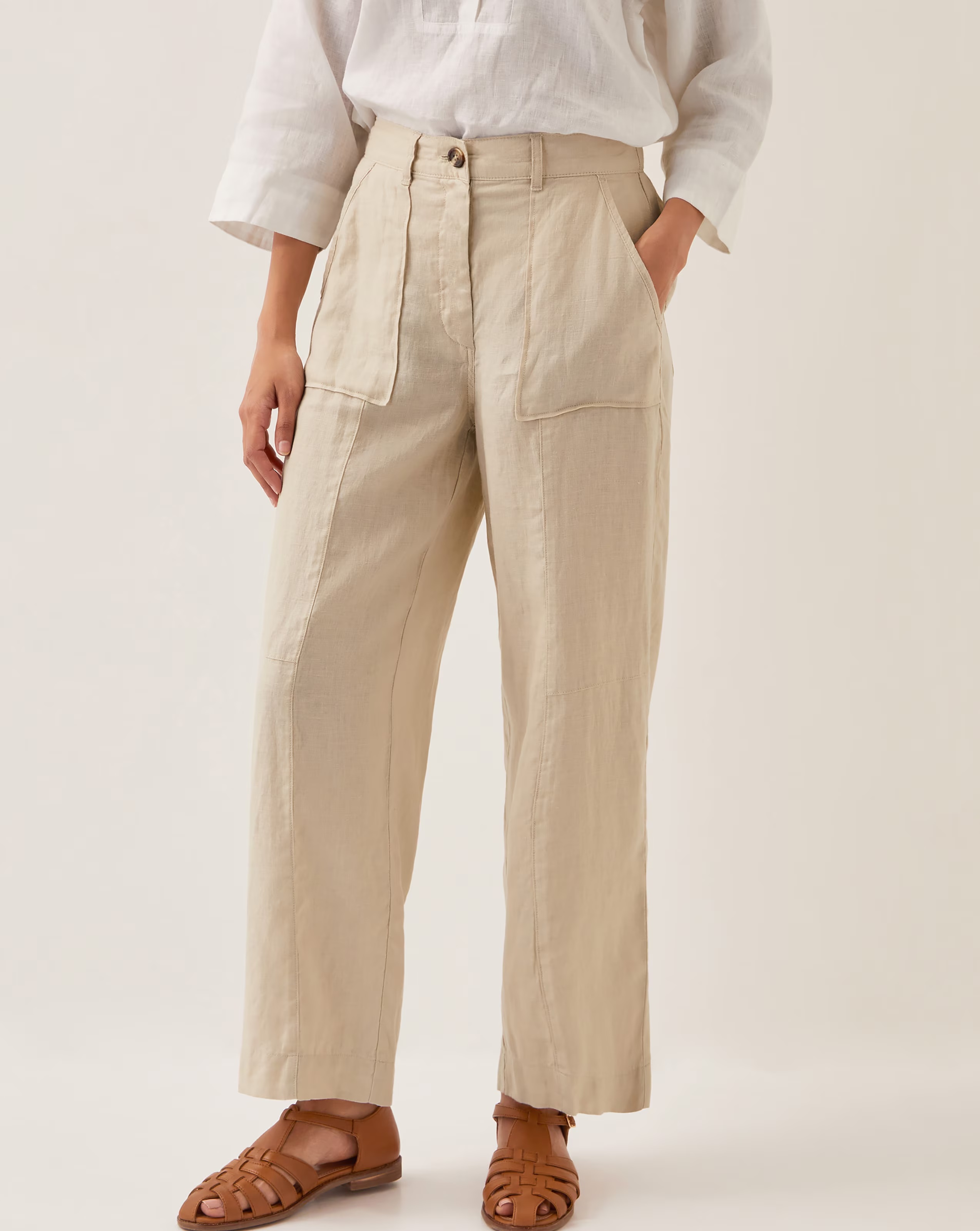 Monsoon Jolie Regular Linen Trousers 2 Monsoon Jolie Regular Linen Trousers