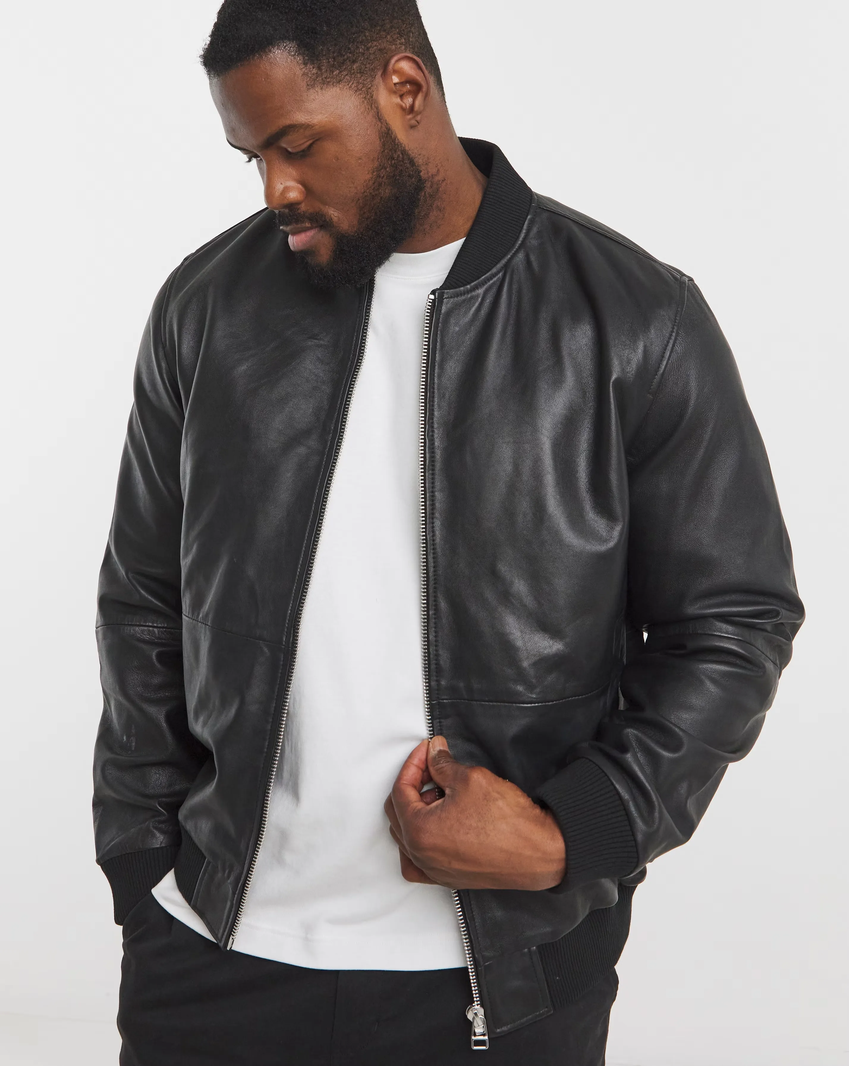 Black Leather Bomber Jacket 1 Black Leather Bomber Jacket