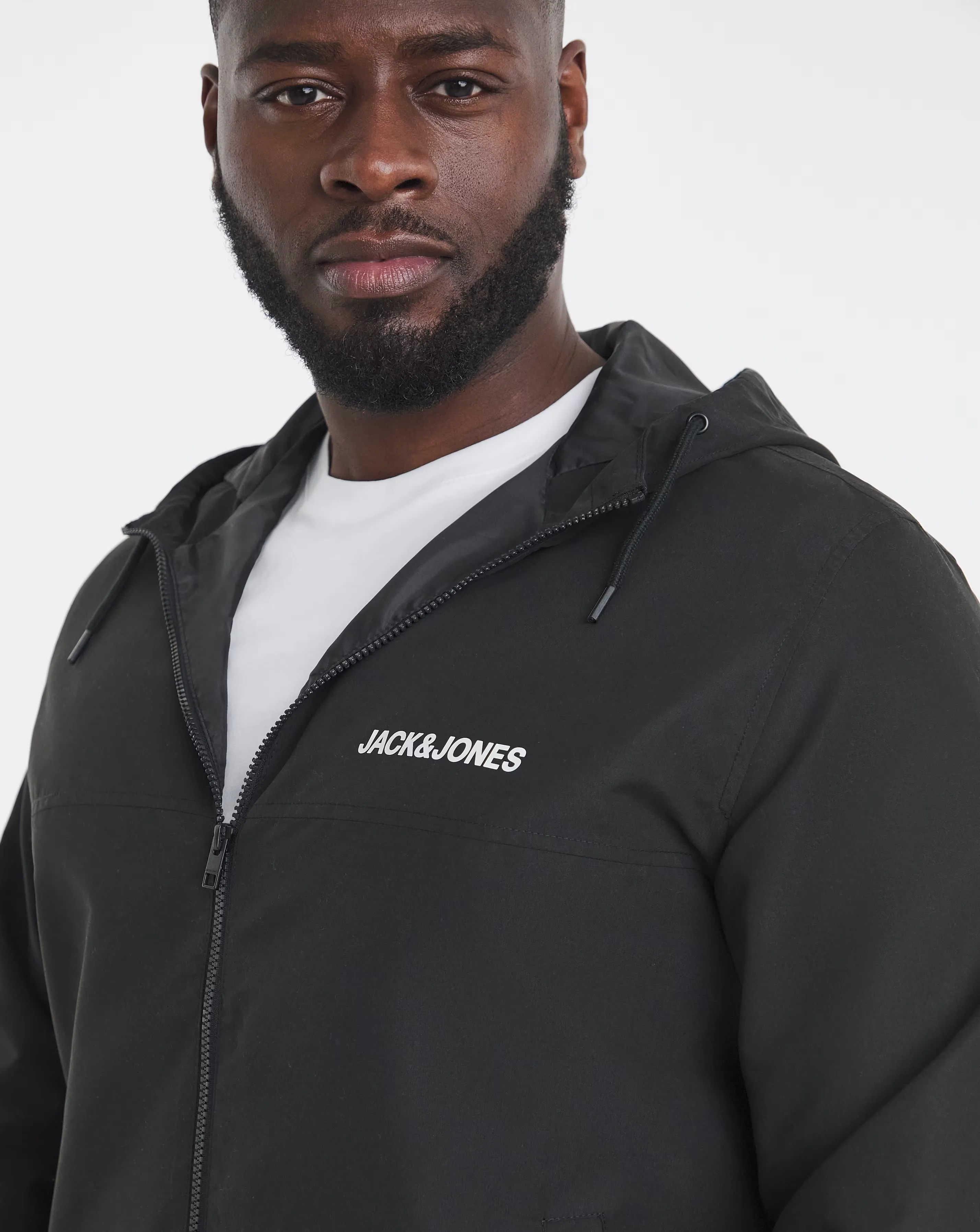 Jack & Jones Rush Hooded Bomber Jacket - Black 3 Jack & Jones Rush Hooded Bomber Jacket - Black