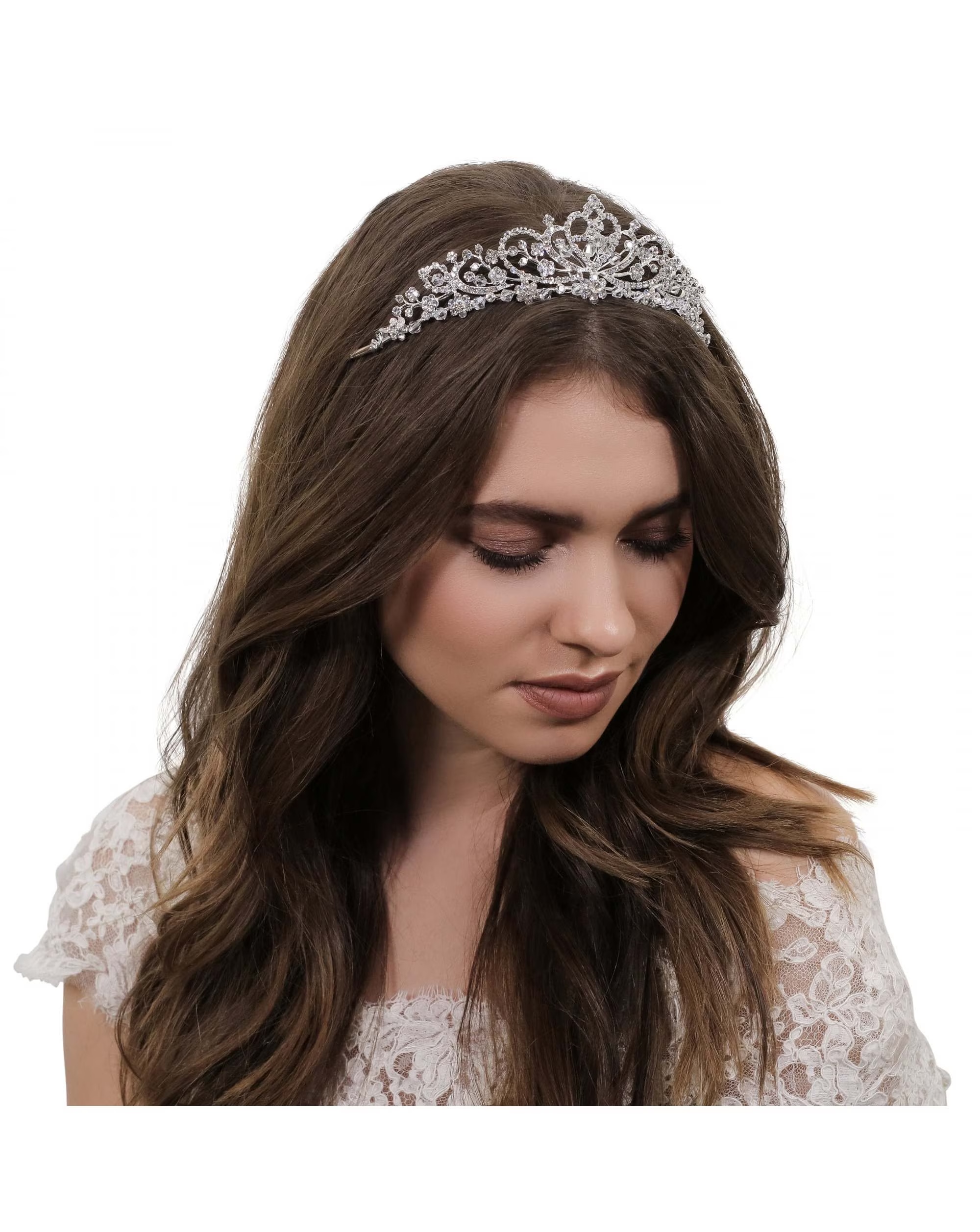 Silver crystal diamante tiara 2 Silver crystal diamante tiara