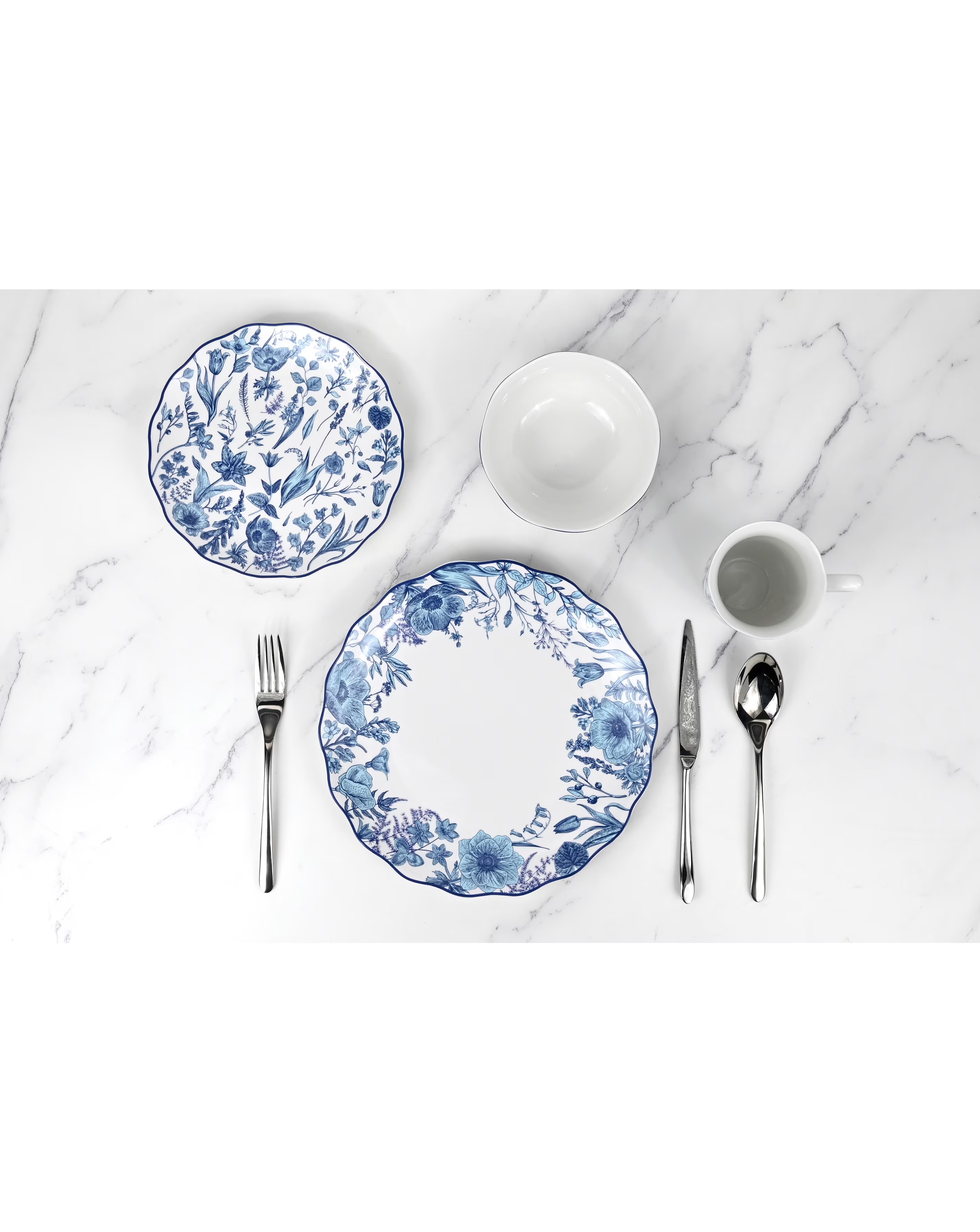 Waterside 16 Piece Blue Floral Dinner Set 1 Waterside 16 Piece Blue Floral Dinner Set