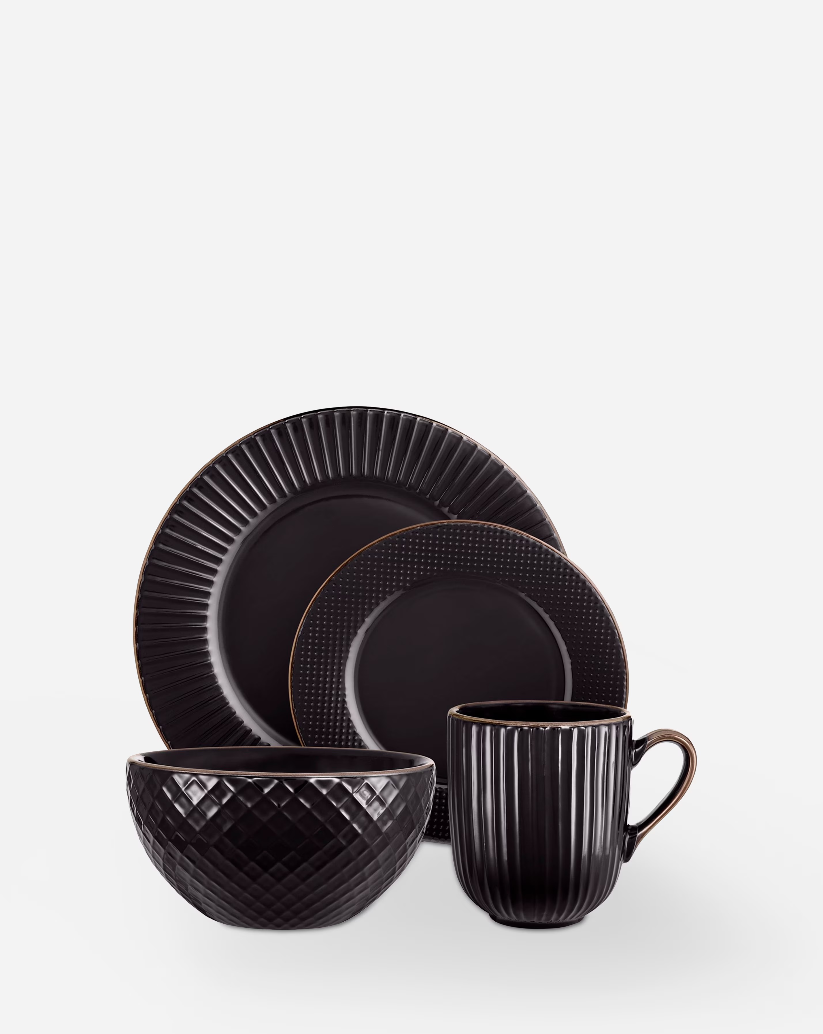 Tower Empire 16 Piece Dinner Set Black 1 Tower Empire 16 Piece Dinner Set Black