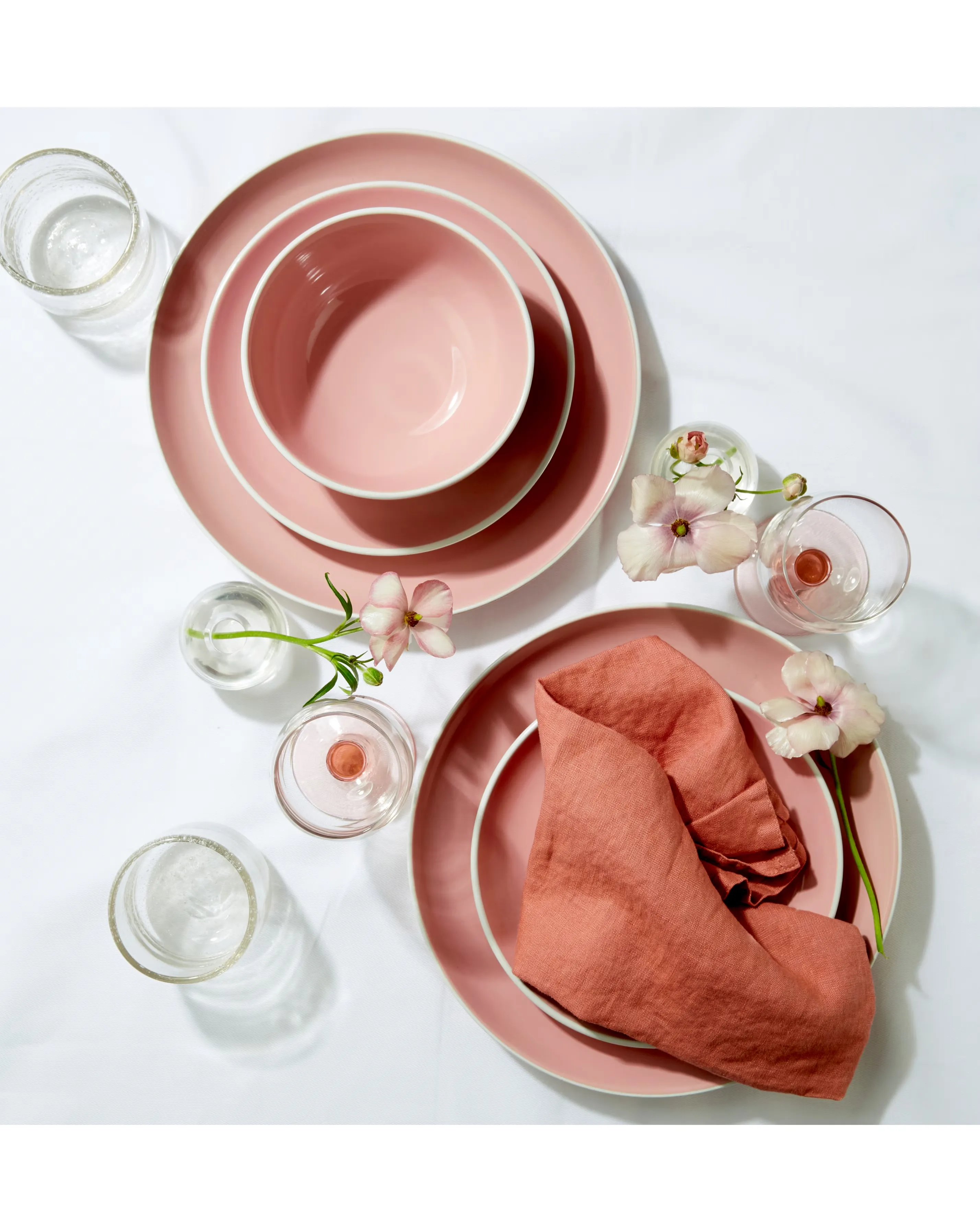 Waterside Pink Coupe 12 Piece Dinner Set 1 Waterside Pink Coupe 12 Piece Dinner Set