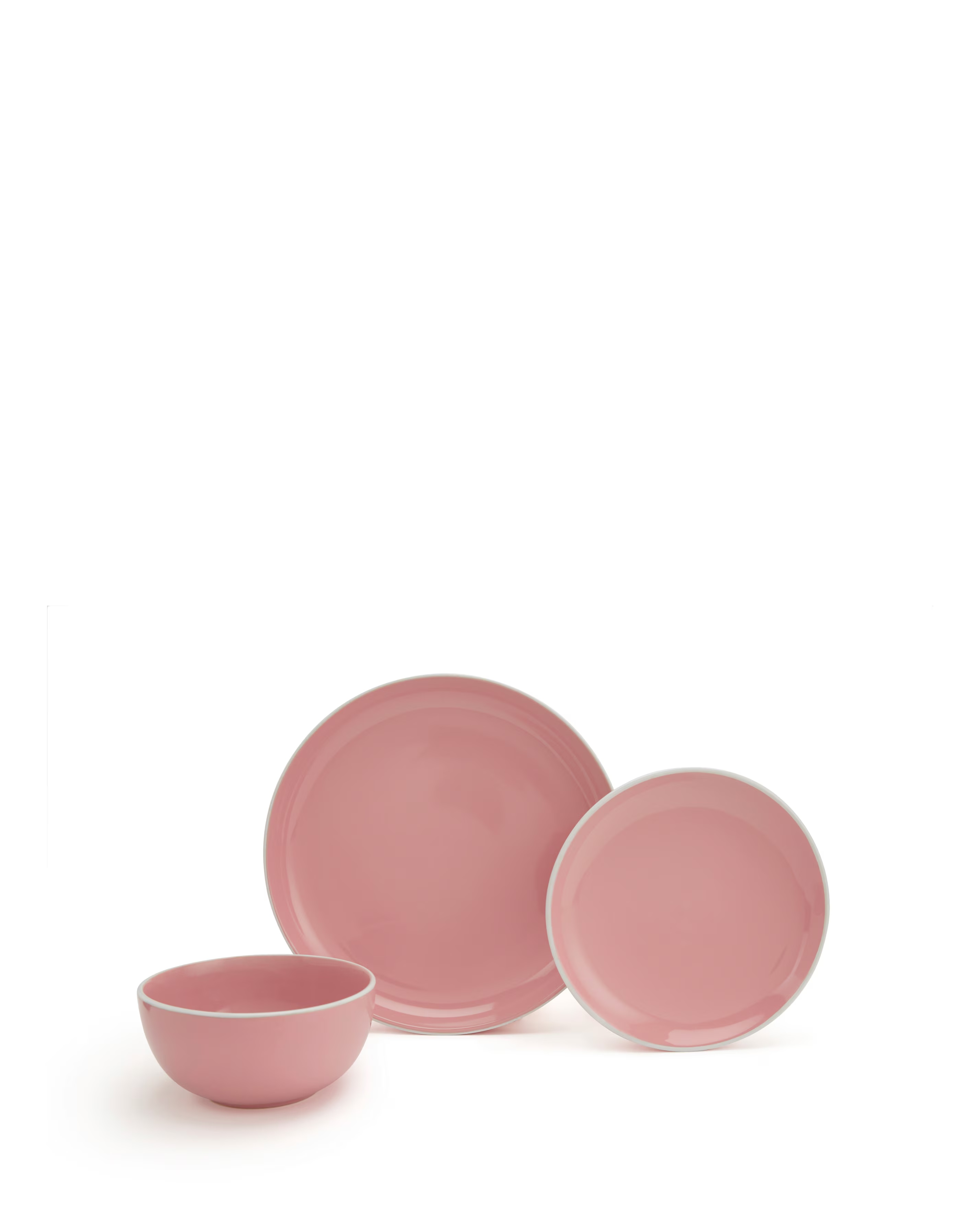 Waterside Pink Coupe 12 Piece Dinner Set 2 Waterside Pink Coupe 12 Piece Dinner Set