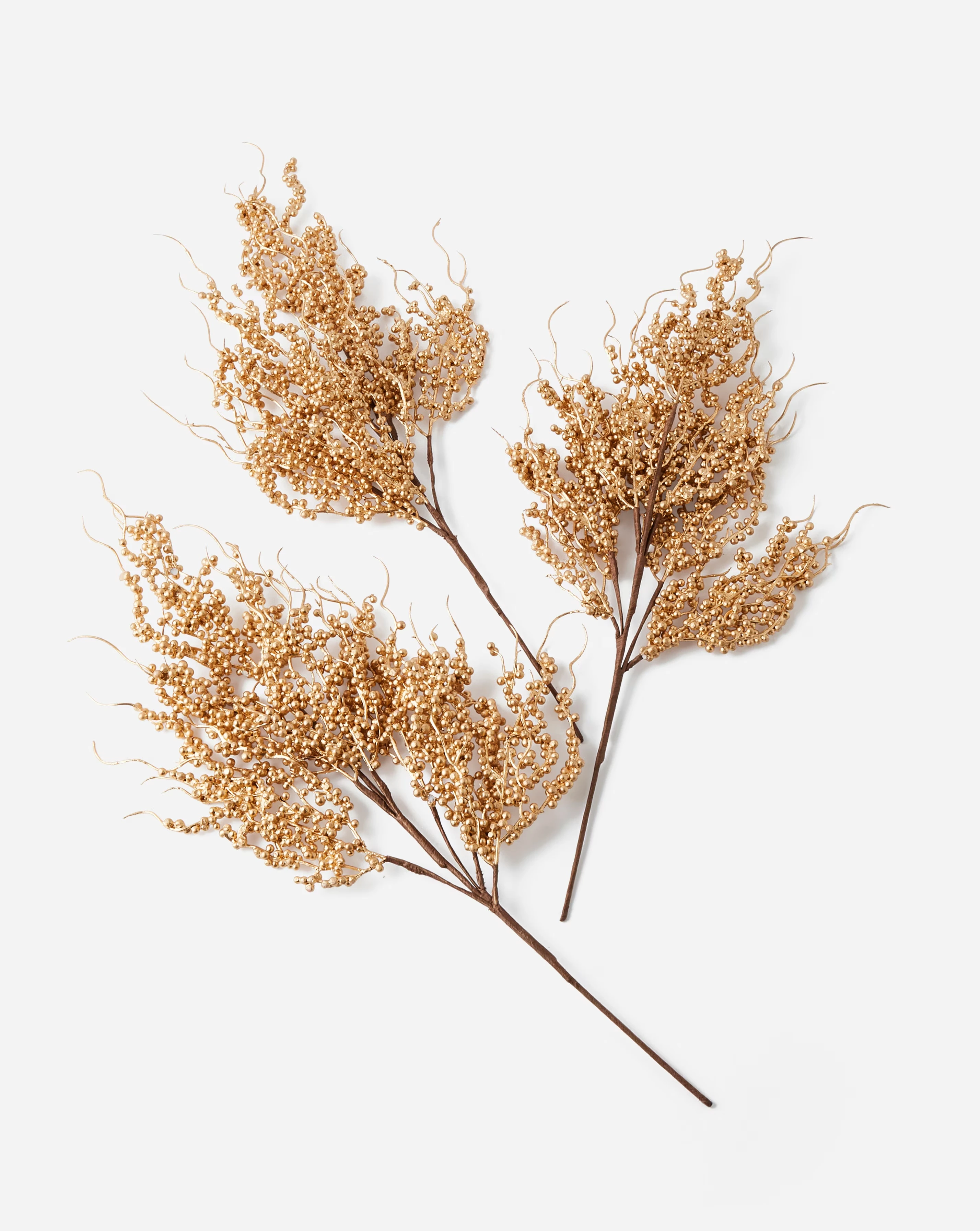 Gold Berry Stem - Set of 3 2 Gold Berry Stem - Set of 3