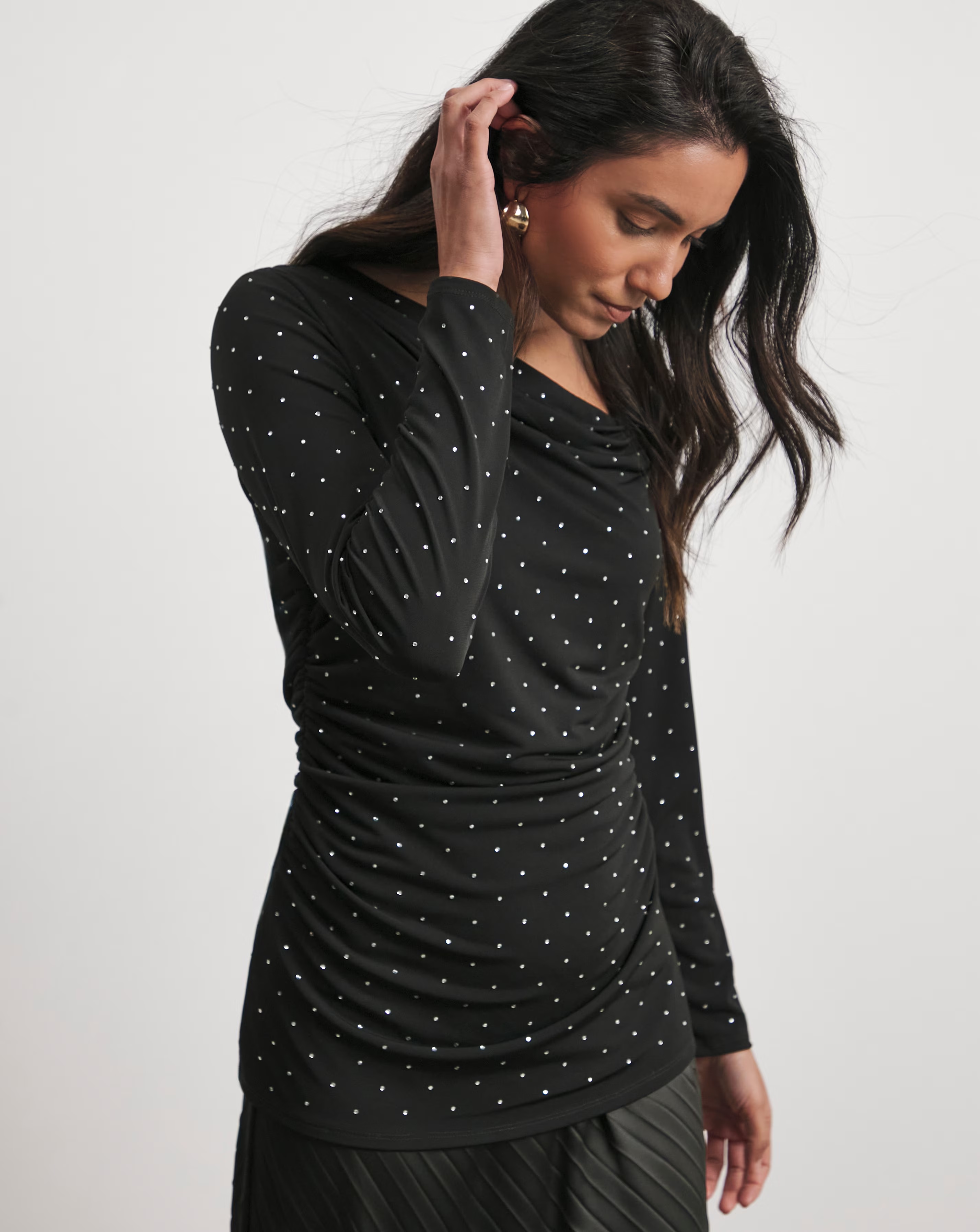 Joanna Hope Jersey Top With Studs 1 Joanna Hope Jersey Top With Studs