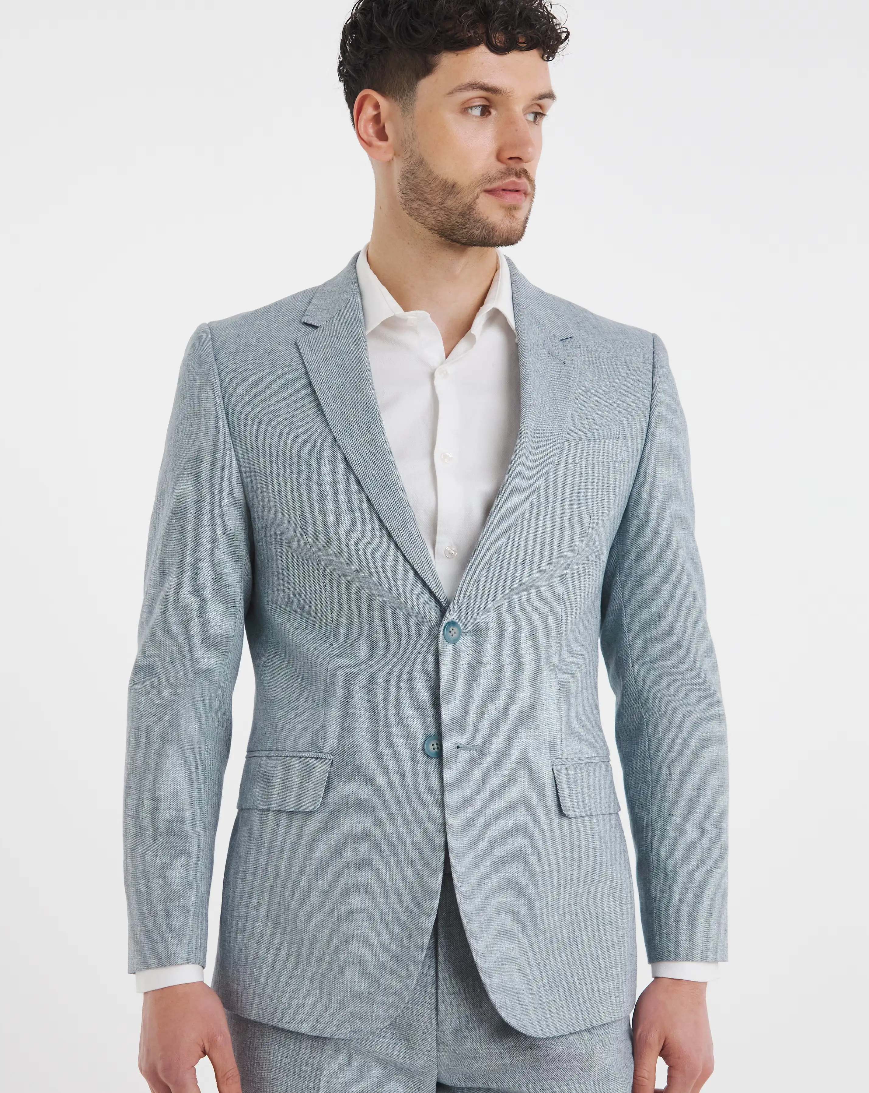 Linen Blend Suit Jacket 1 Linen Blend Suit Jacket
