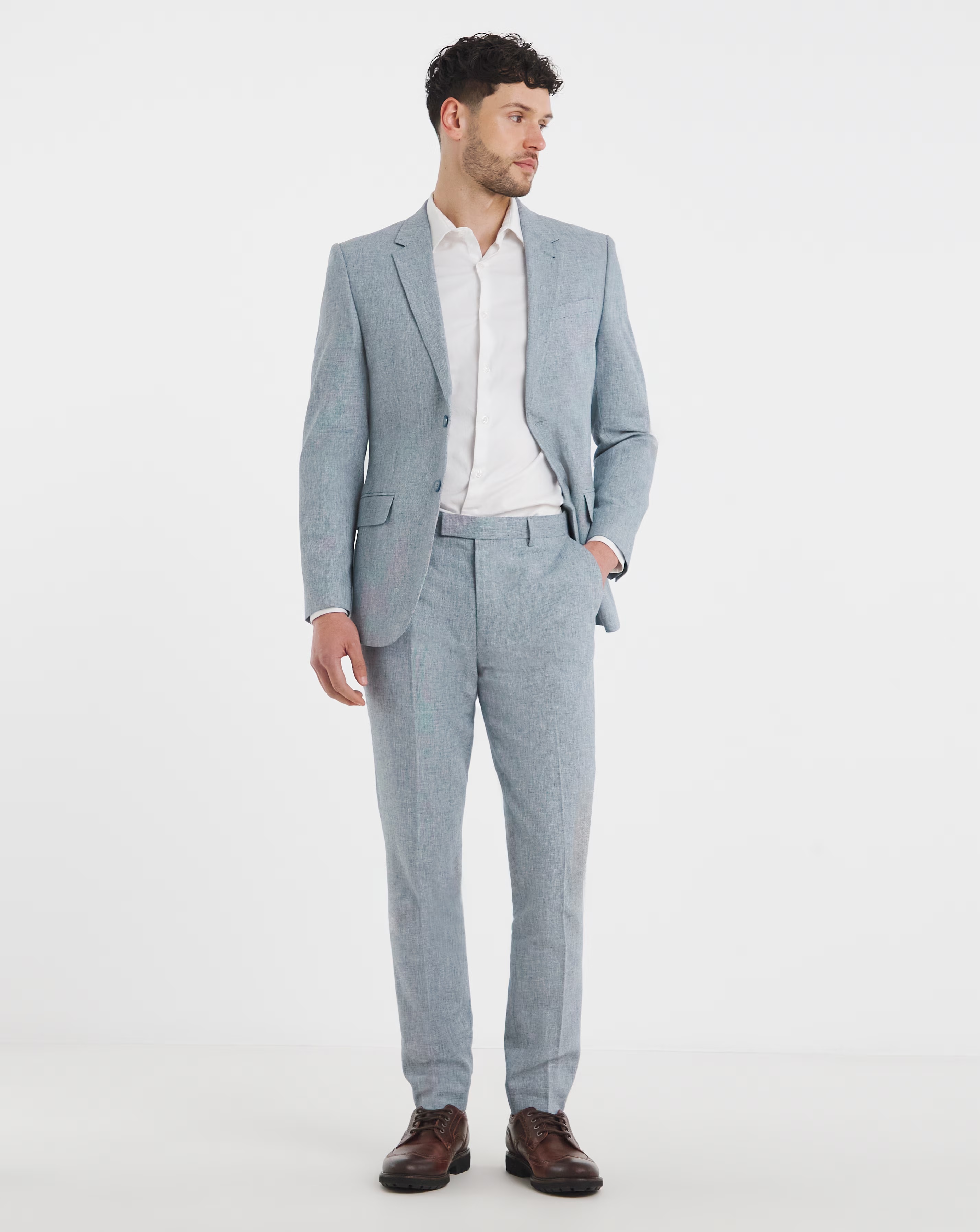 Linen Blend Suit Jacket 2 Linen Blend Suit Jacket