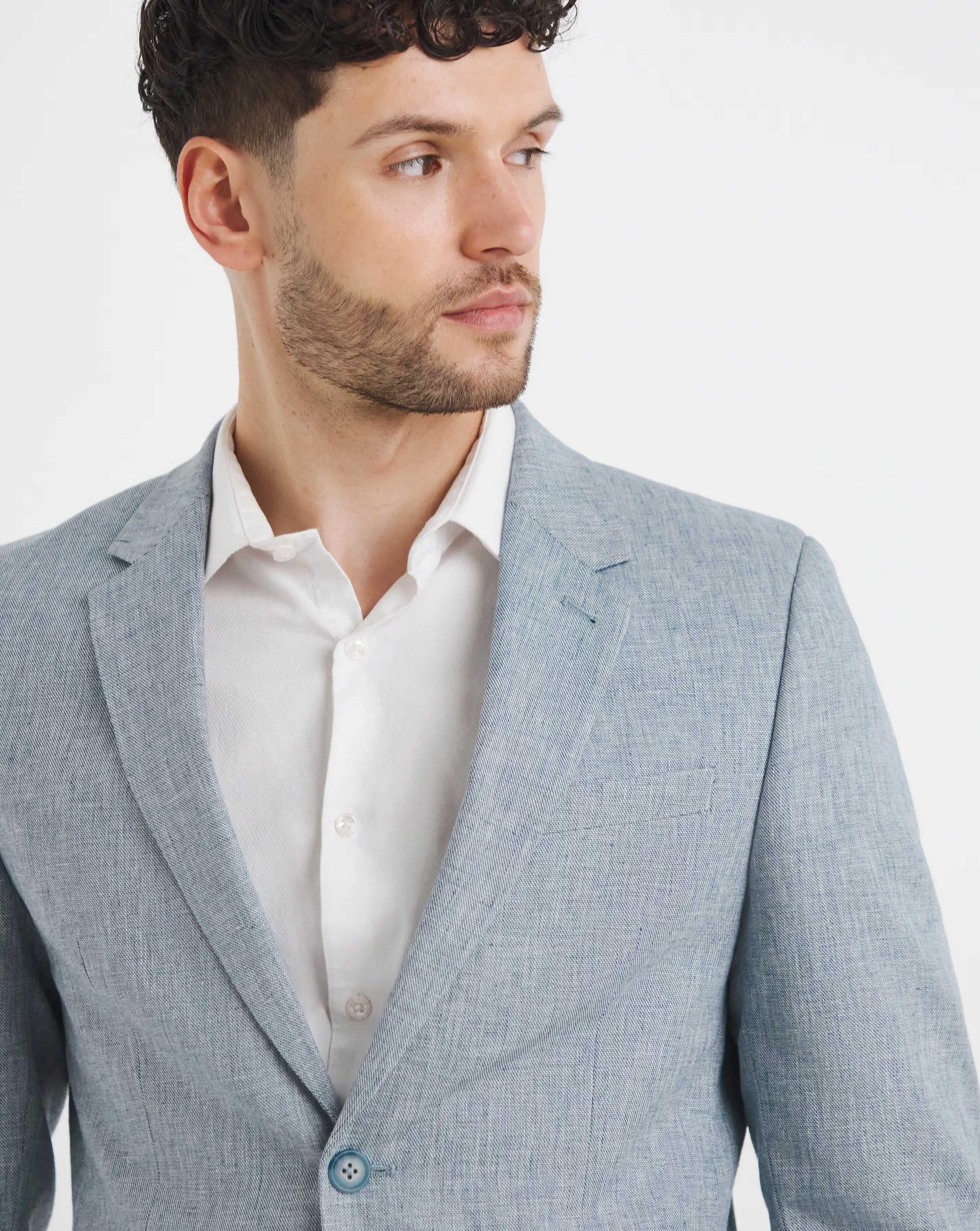 Linen Blend Suit Jacket 3 Linen Blend Suit Jacket