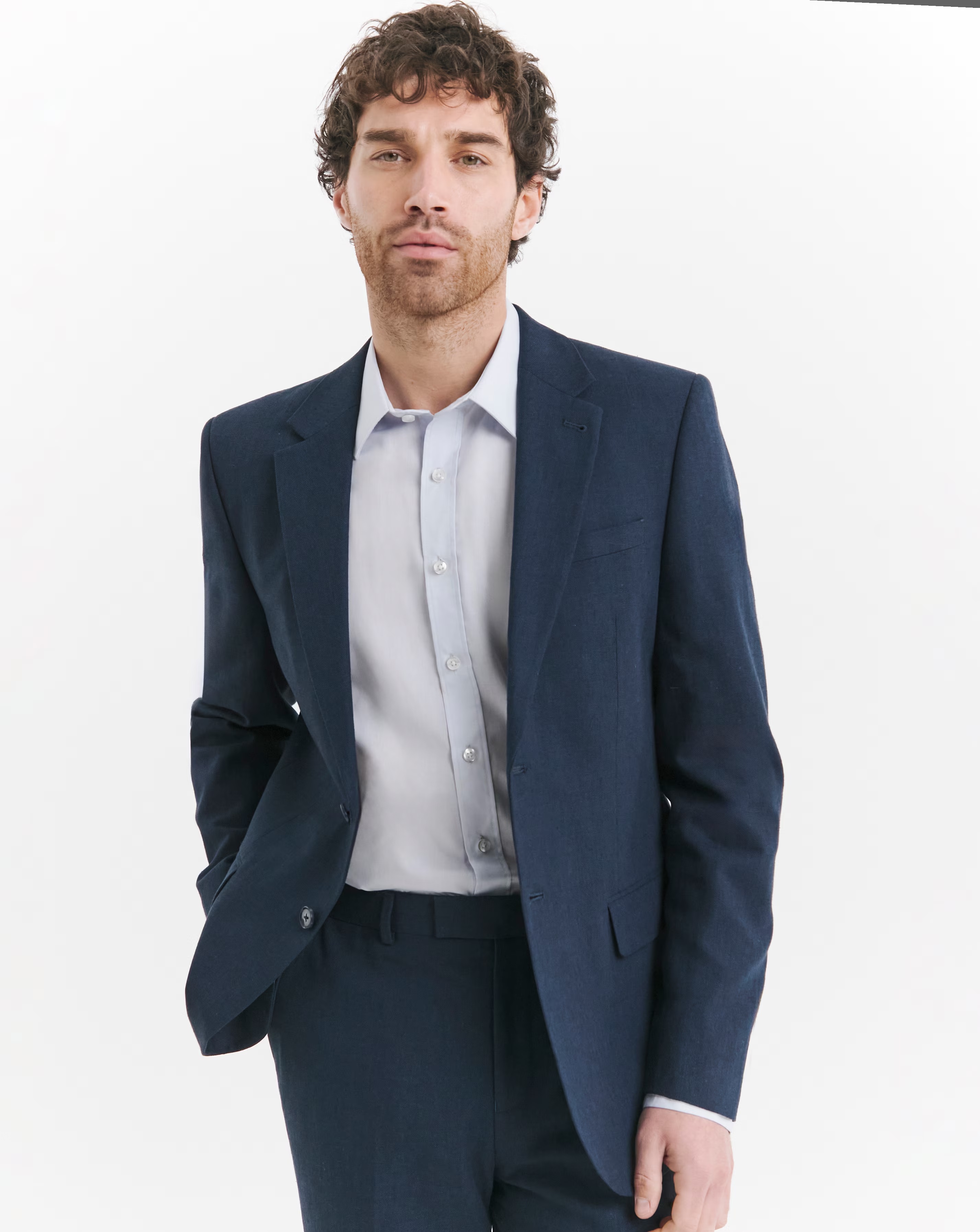Regular Fit Linen Blend Suit Jacket 2 Regular Fit Linen Blend Suit Jacket