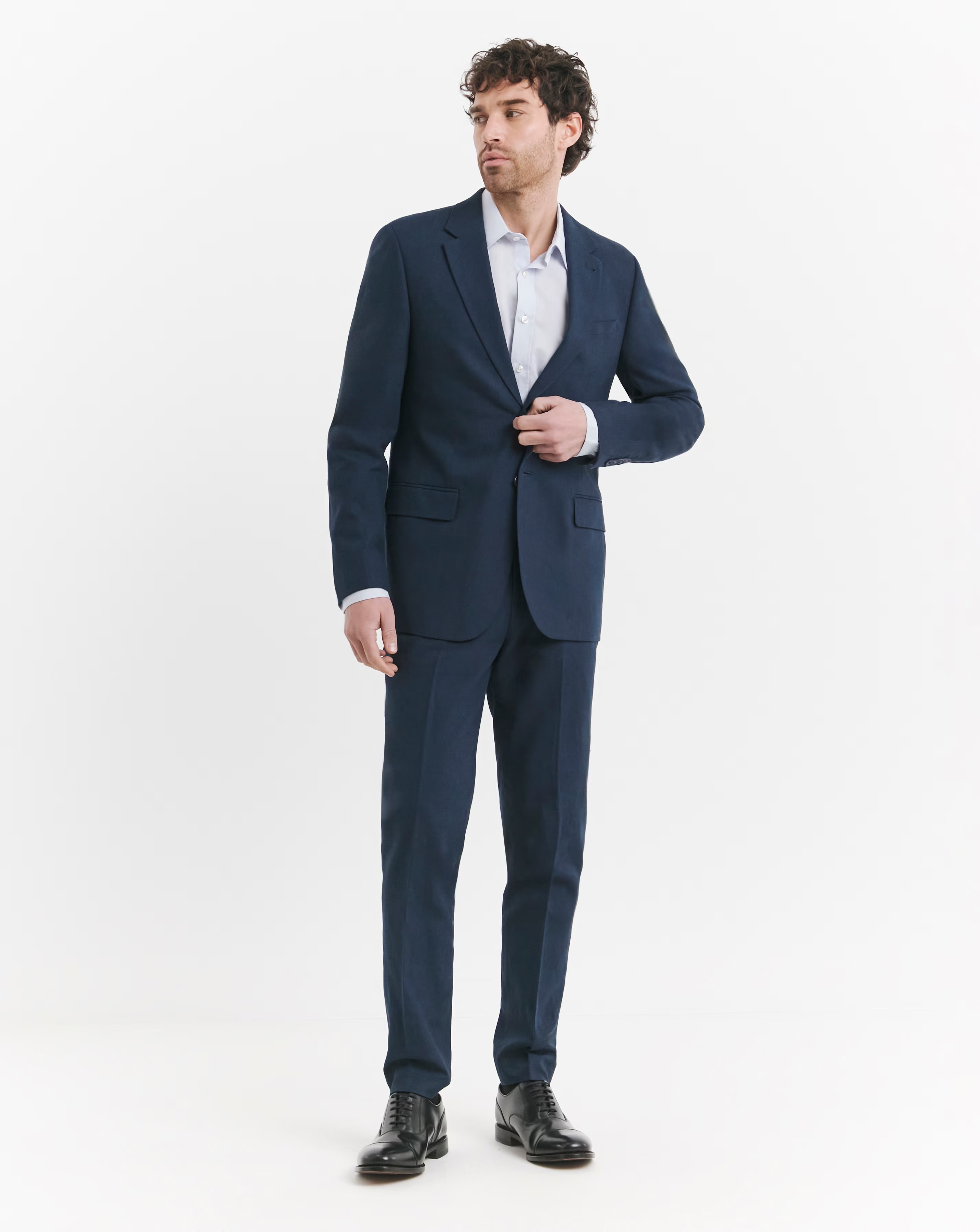 Regular Fit Linen Blend Suit Jacket 3 Regular Fit Linen Blend Suit Jacket