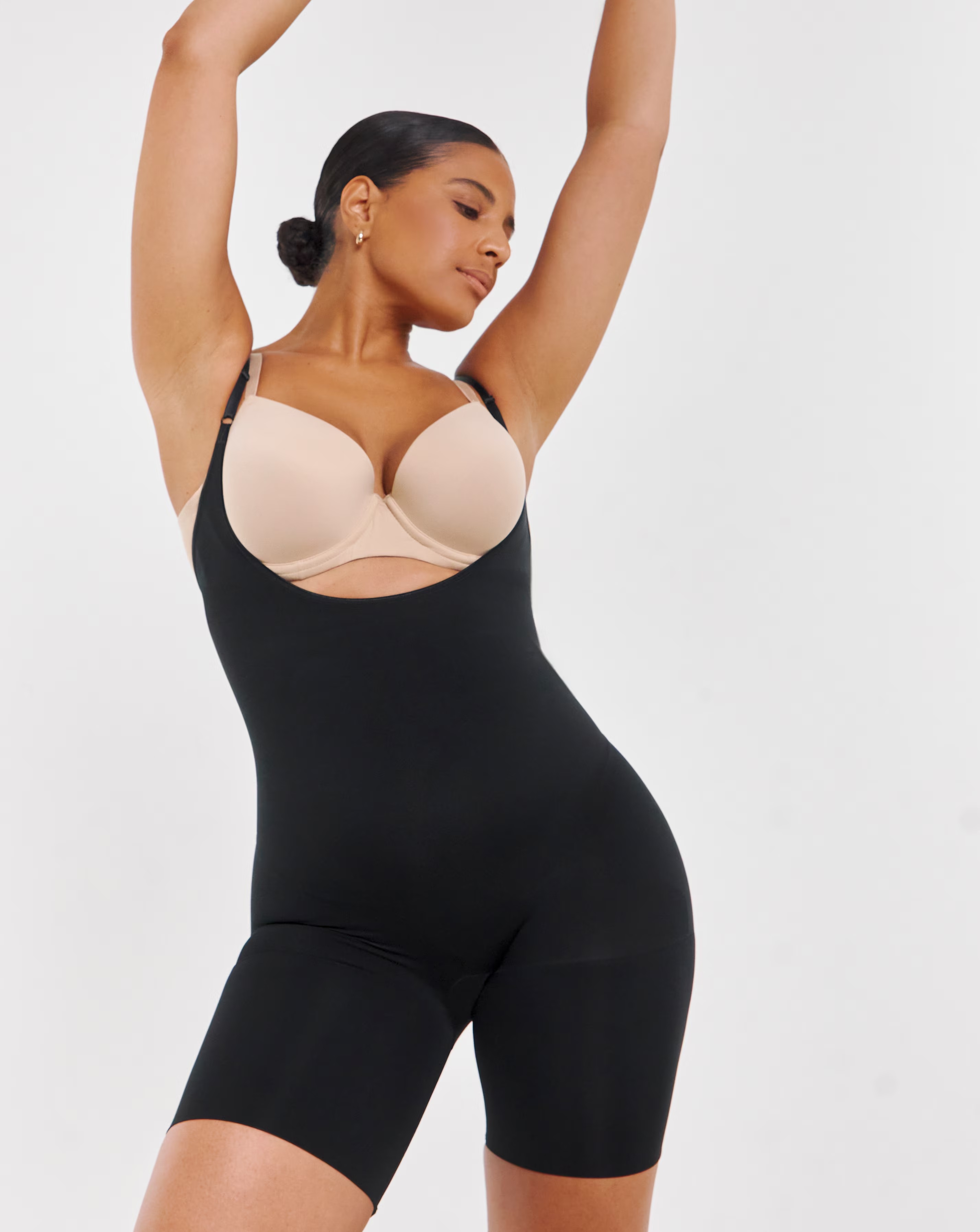 Spanx Everyday Seamless Medium Control Open Bust Bodysuit Black 1 Spanx Everyday Seamless Medium Control Open Bust Bodysuit Black