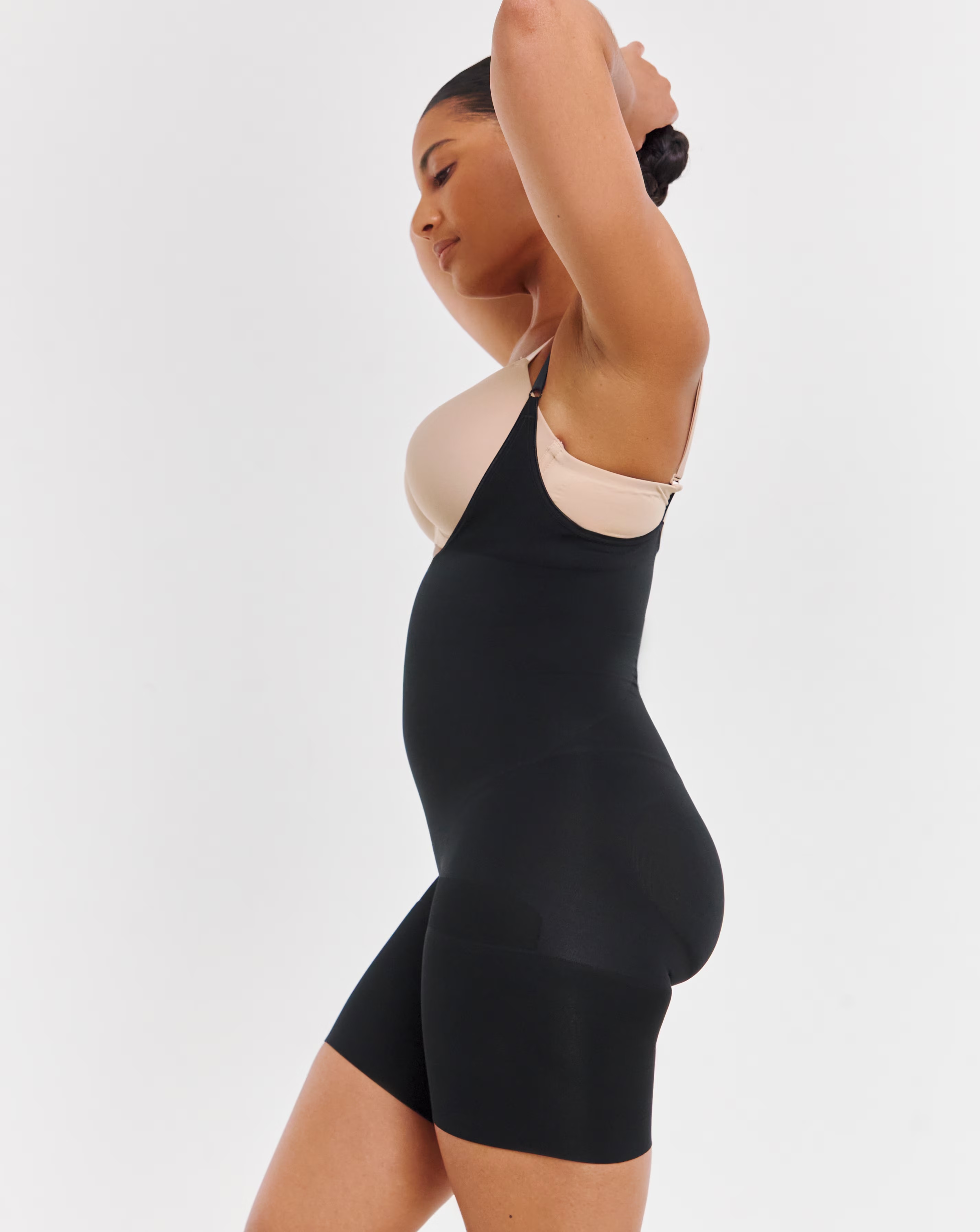 Spanx Everyday Seamless Medium Control Open Bust Bodysuit Black 2 Spanx Everyday Seamless Medium Control Open Bust Bodysuit Black