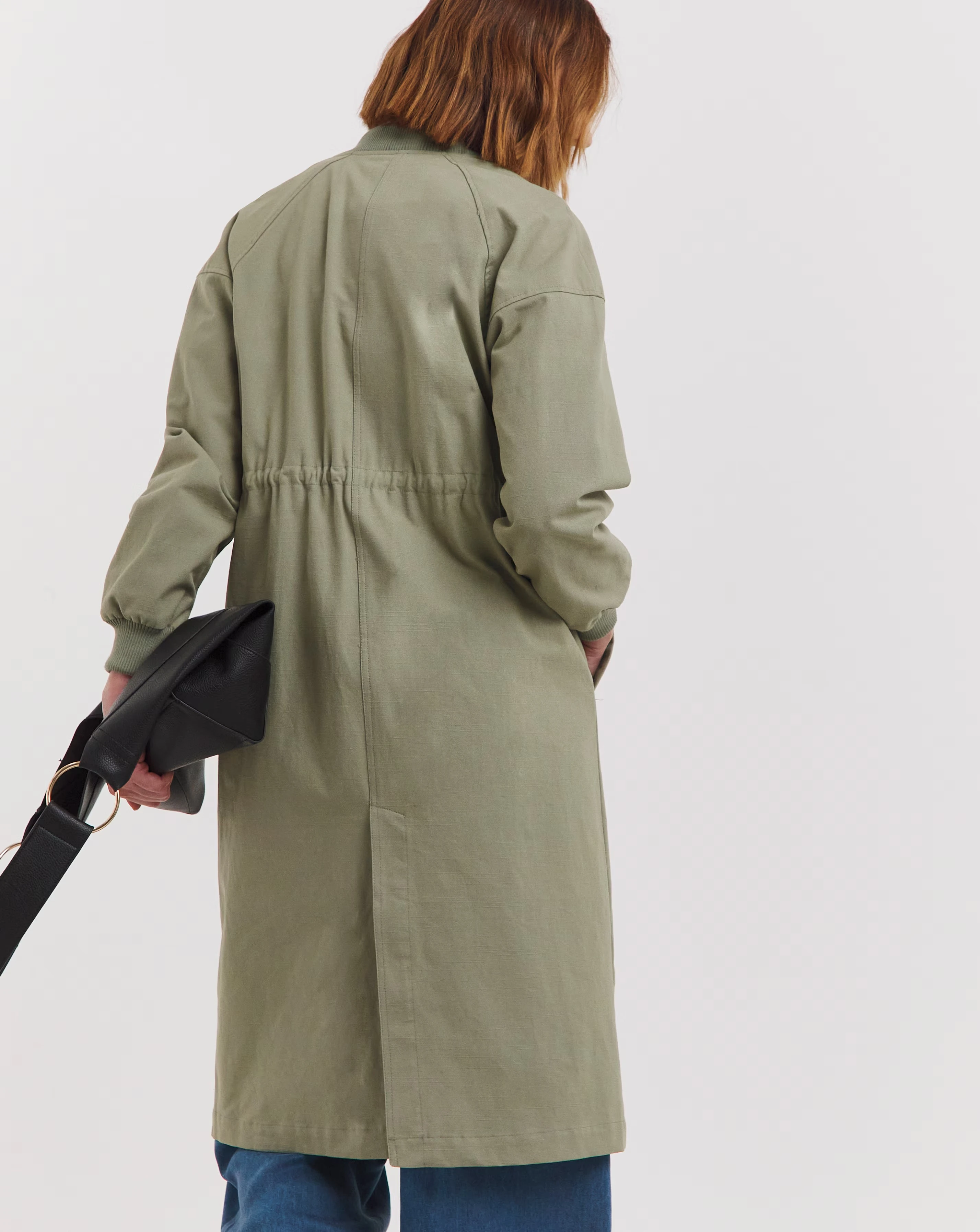 Khaki Longline Bomber Jacket 3 Khaki Longline Bomber Jacket