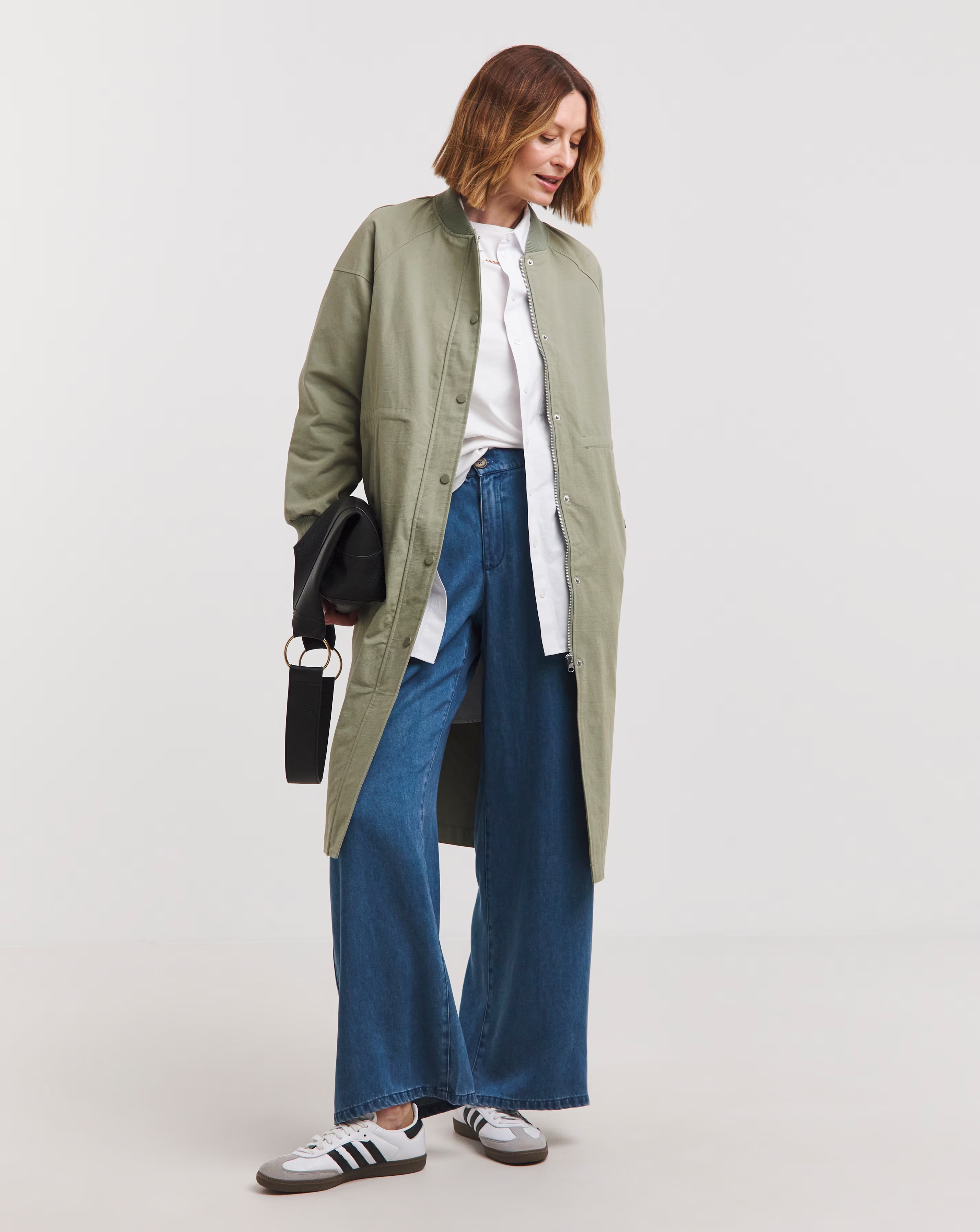 Khaki Longline Bomber Jacket 4 Khaki Longline Bomber Jacket