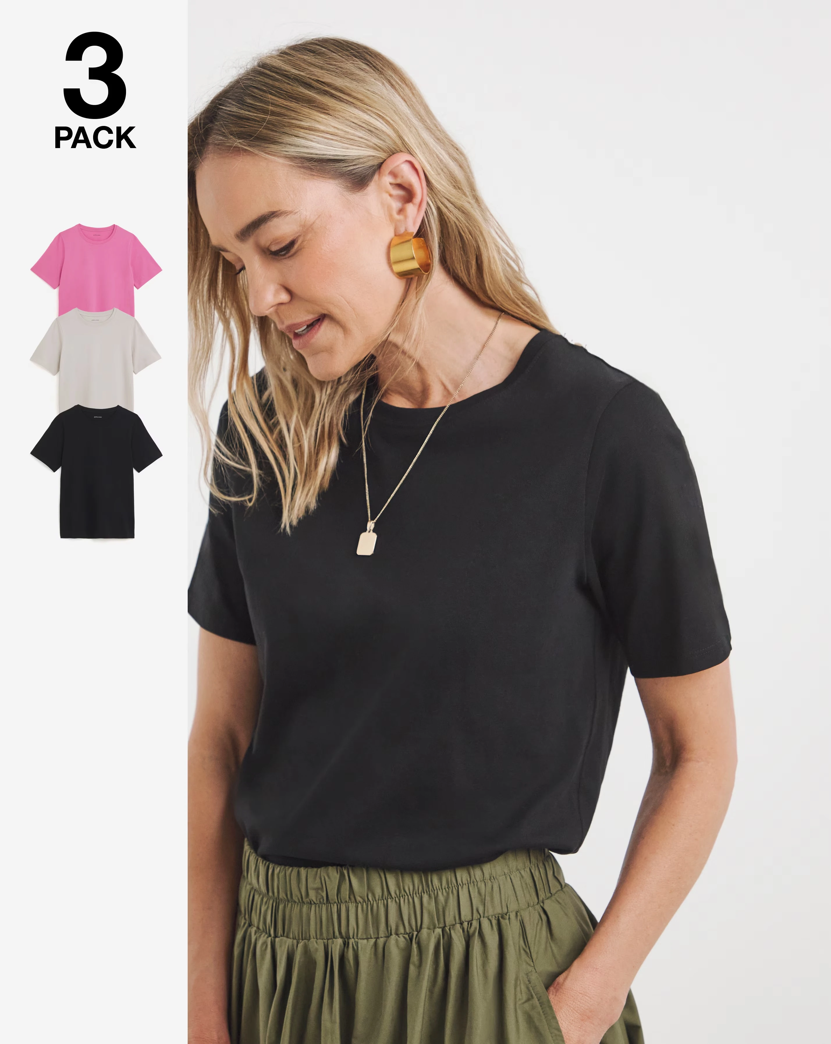 3 Pack Crew Neck T-Shirts 1 3 Pack Crew Neck T-Shirts