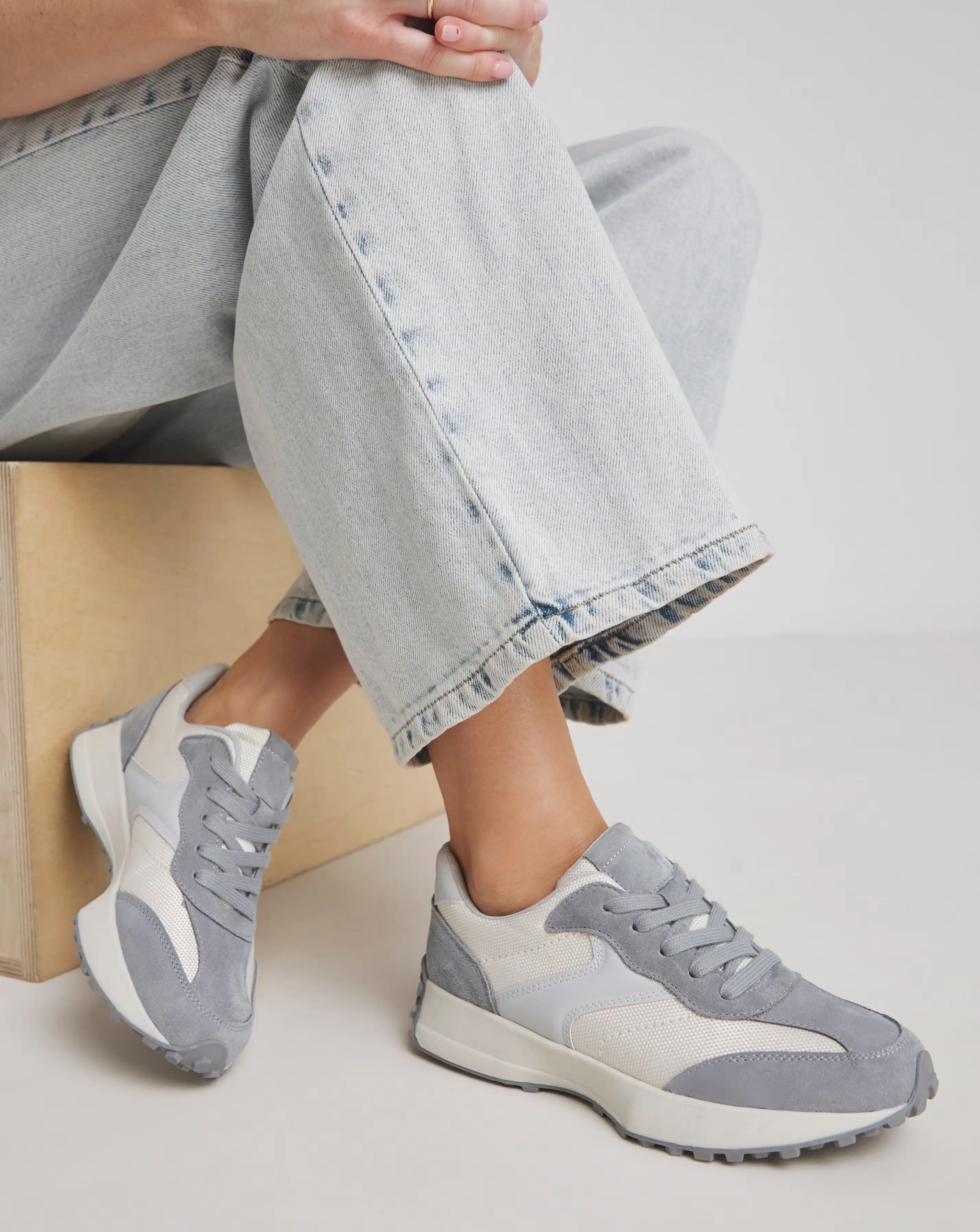 Akira Suede Retro Runner Trainer - Wide Fit (E) 1 Akira Suede Retro Runner Trainer - Extra Wide Fit (EEE)