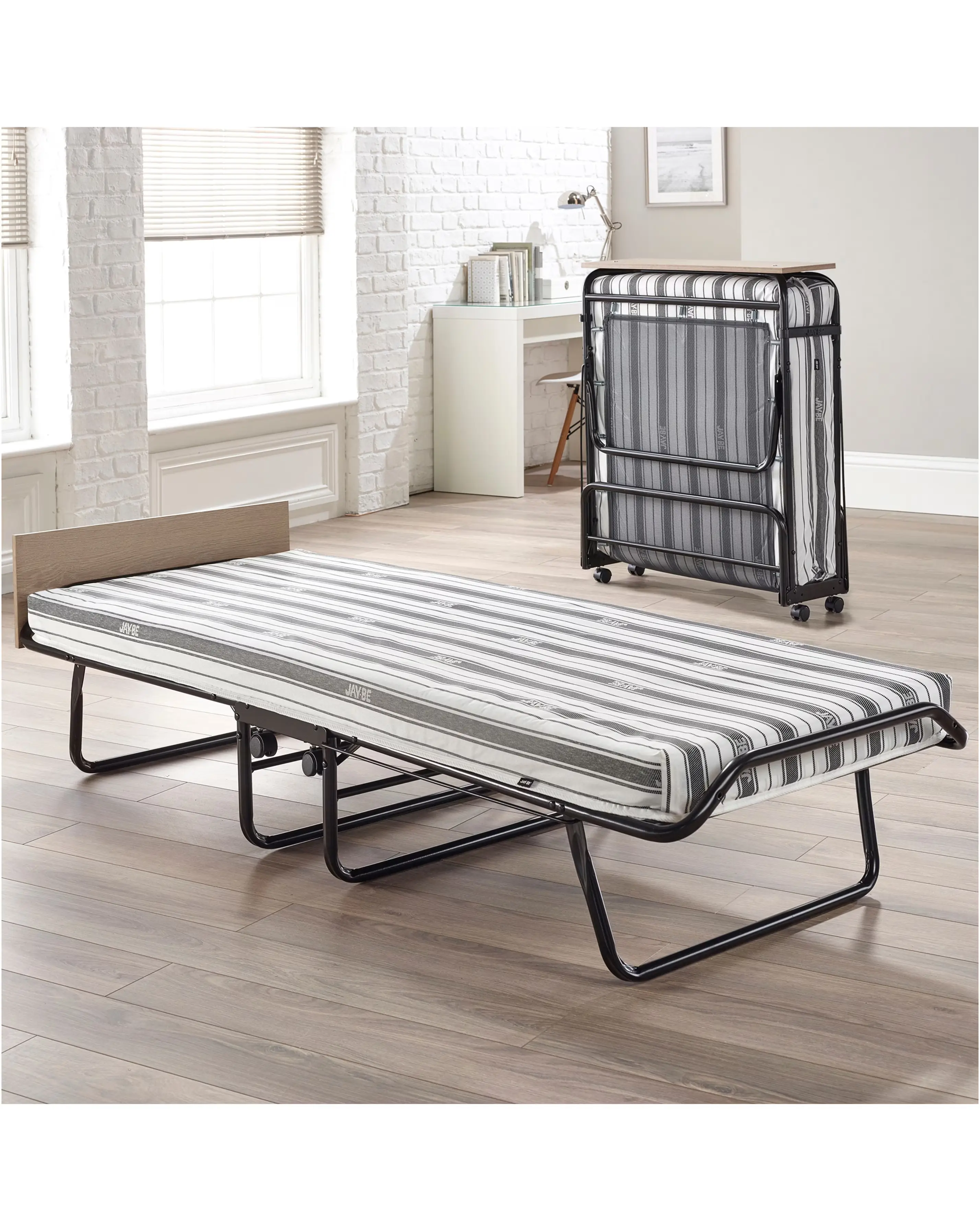Jay-Be Supreme Automatic Folding Bed with Rebound e-Fibre Mattress - Single 1 Jay-Be Supreme Automatic Folding Bed with Rebound e-Fibre Mattress - Single