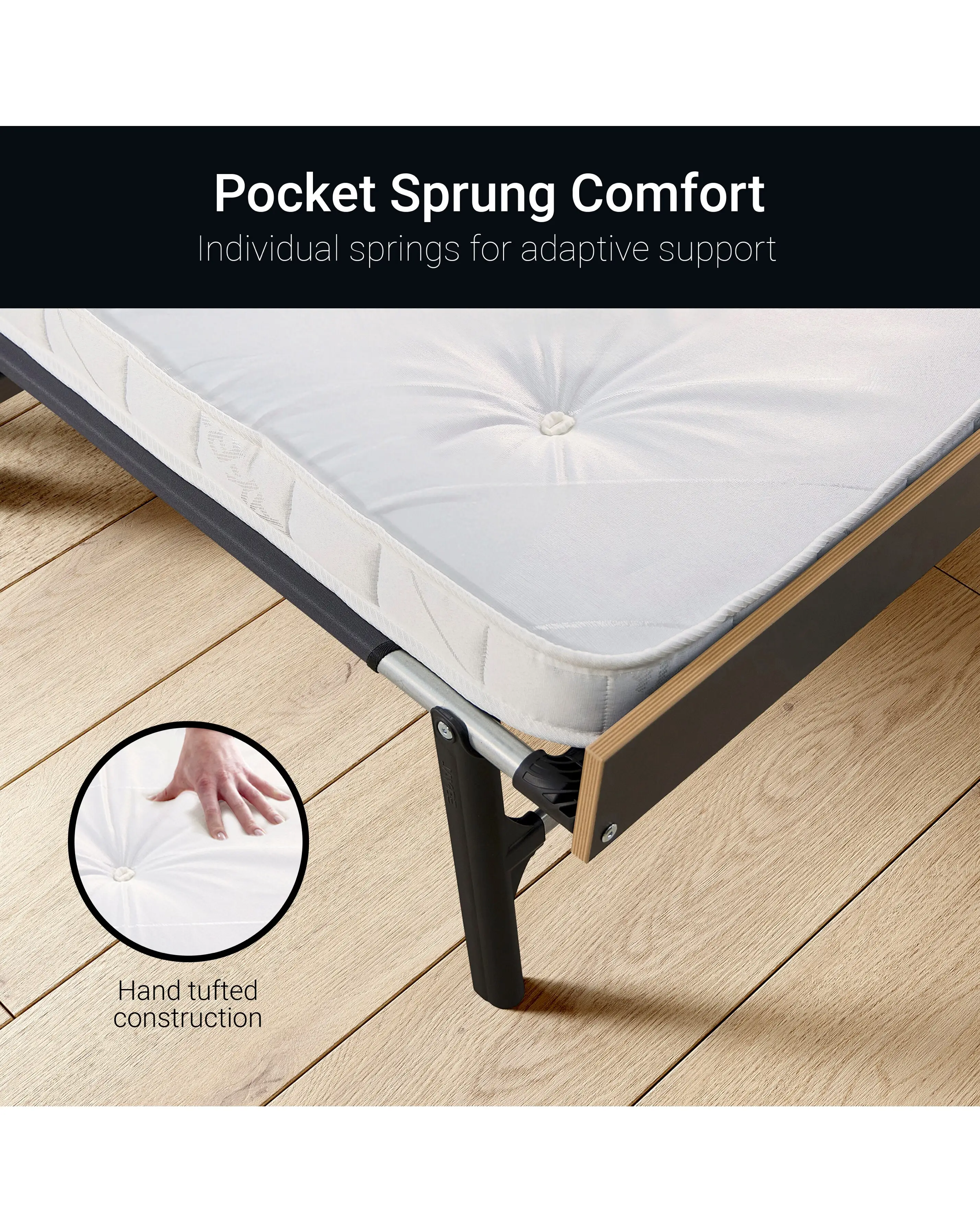 Jay-Be Grand Folding Bed with e-Pocket Mattress - Small Double 5 Jay-Be Grand Folding Bed with e-Pocket Mattress - Small Double