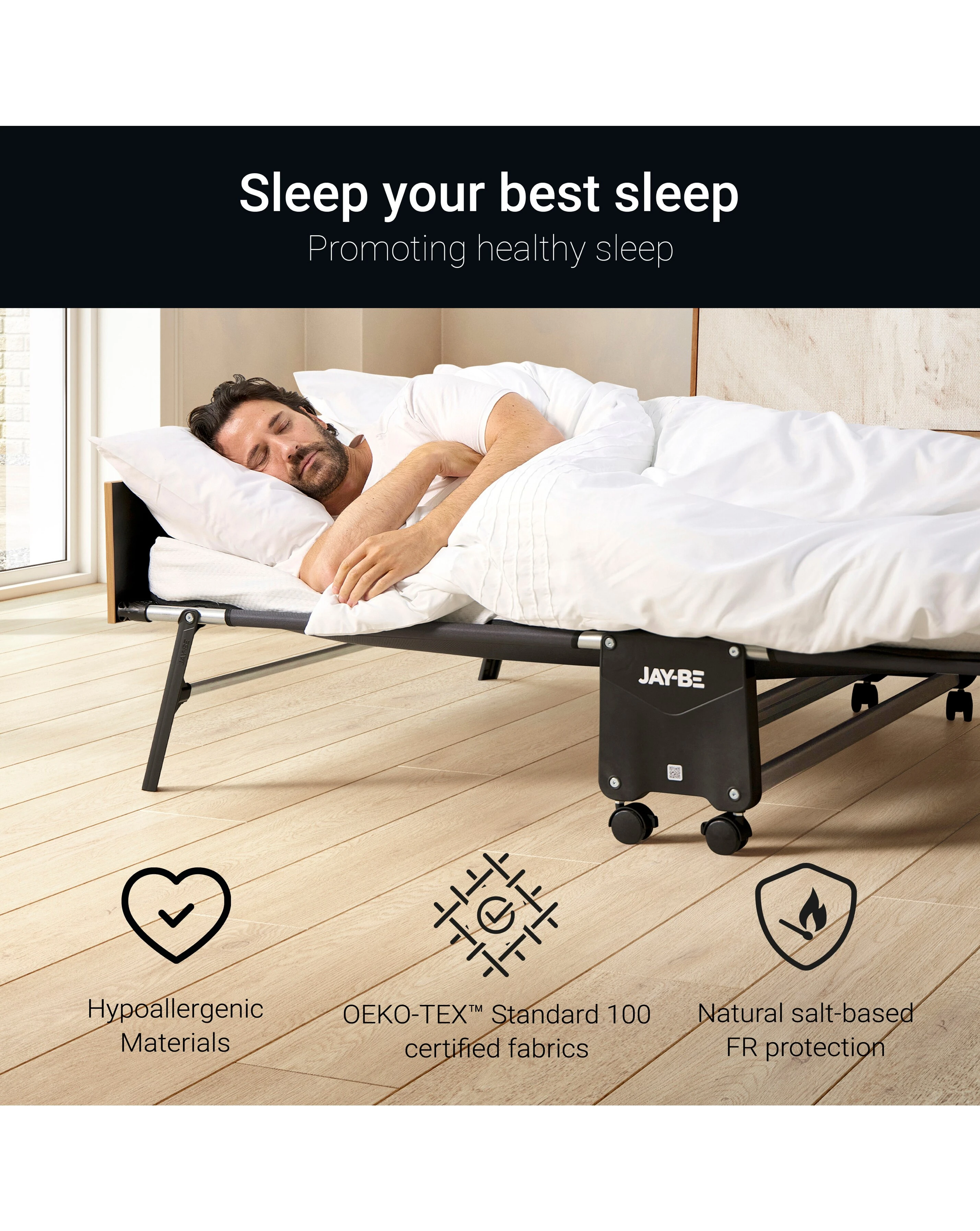 Jay-Be Grand Folding Bed with e-Pocket Mattress - Small Double 7 Jay-Be Grand Folding Bed with e-Pocket Mattress - Small Double