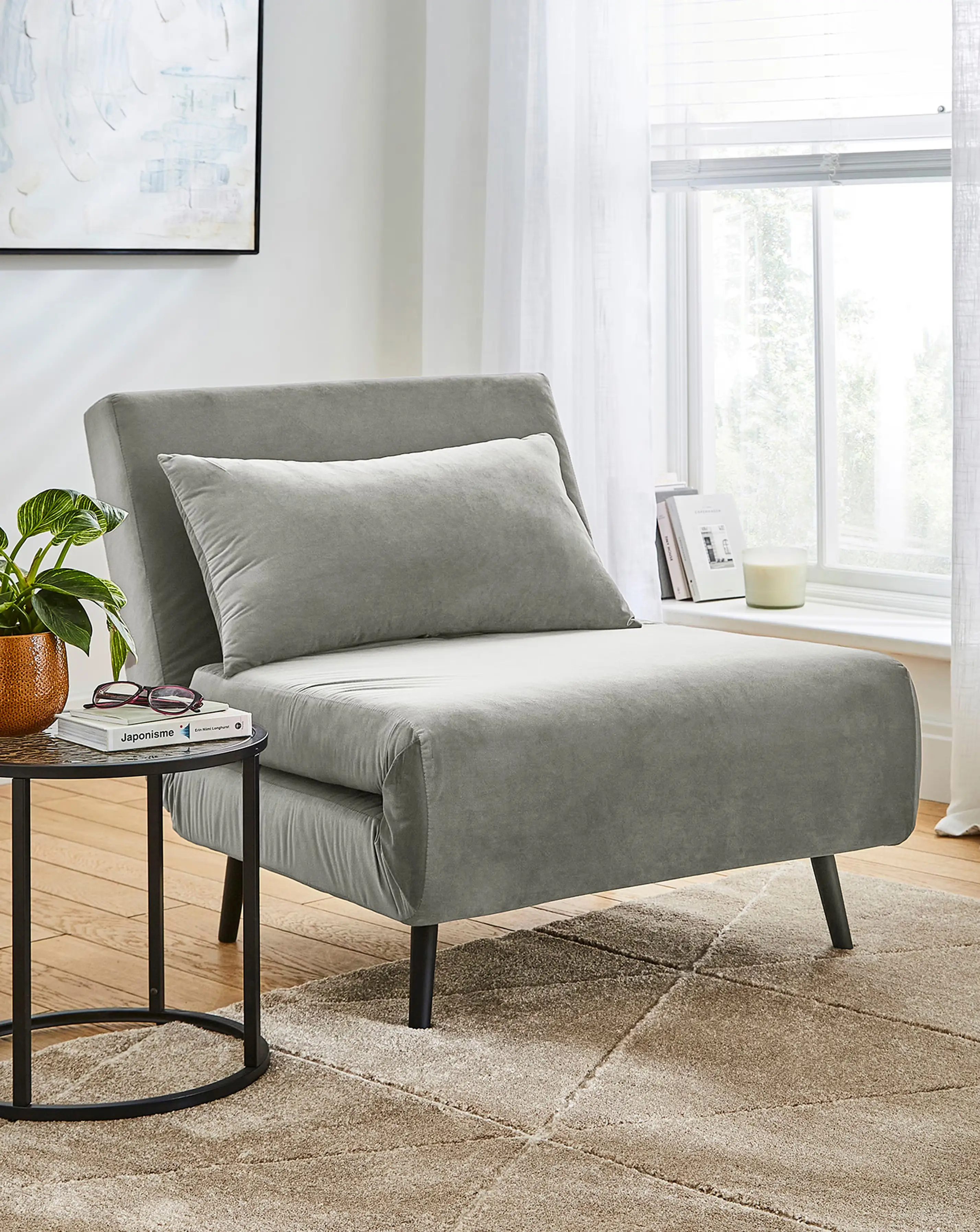 Lena Velvet Chair Bed 1 Lena Velvet Chair Bed