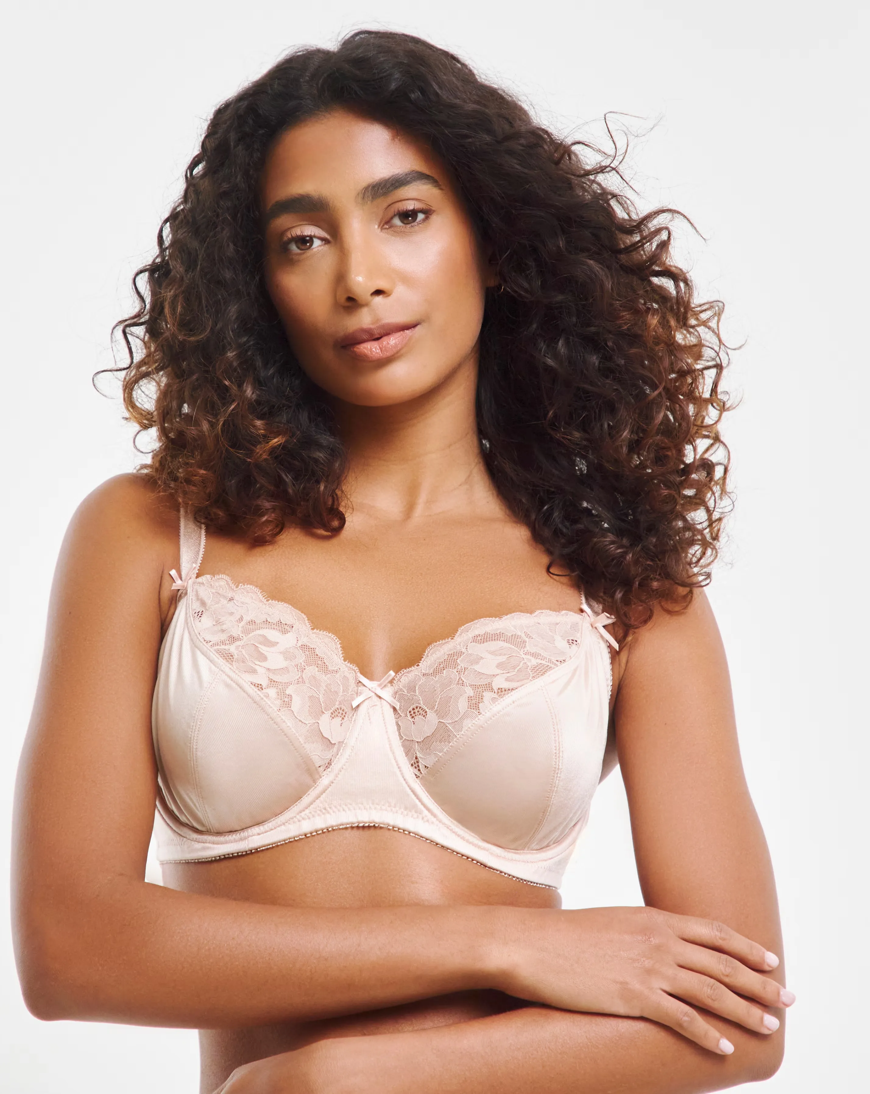Pretty Secrets Ivy Lace Balcony Wired Basic Bra (B-F) Almond 1 Pretty Secrets Ivy Lace Balcony Wired Basic Bra (B-F) Almond