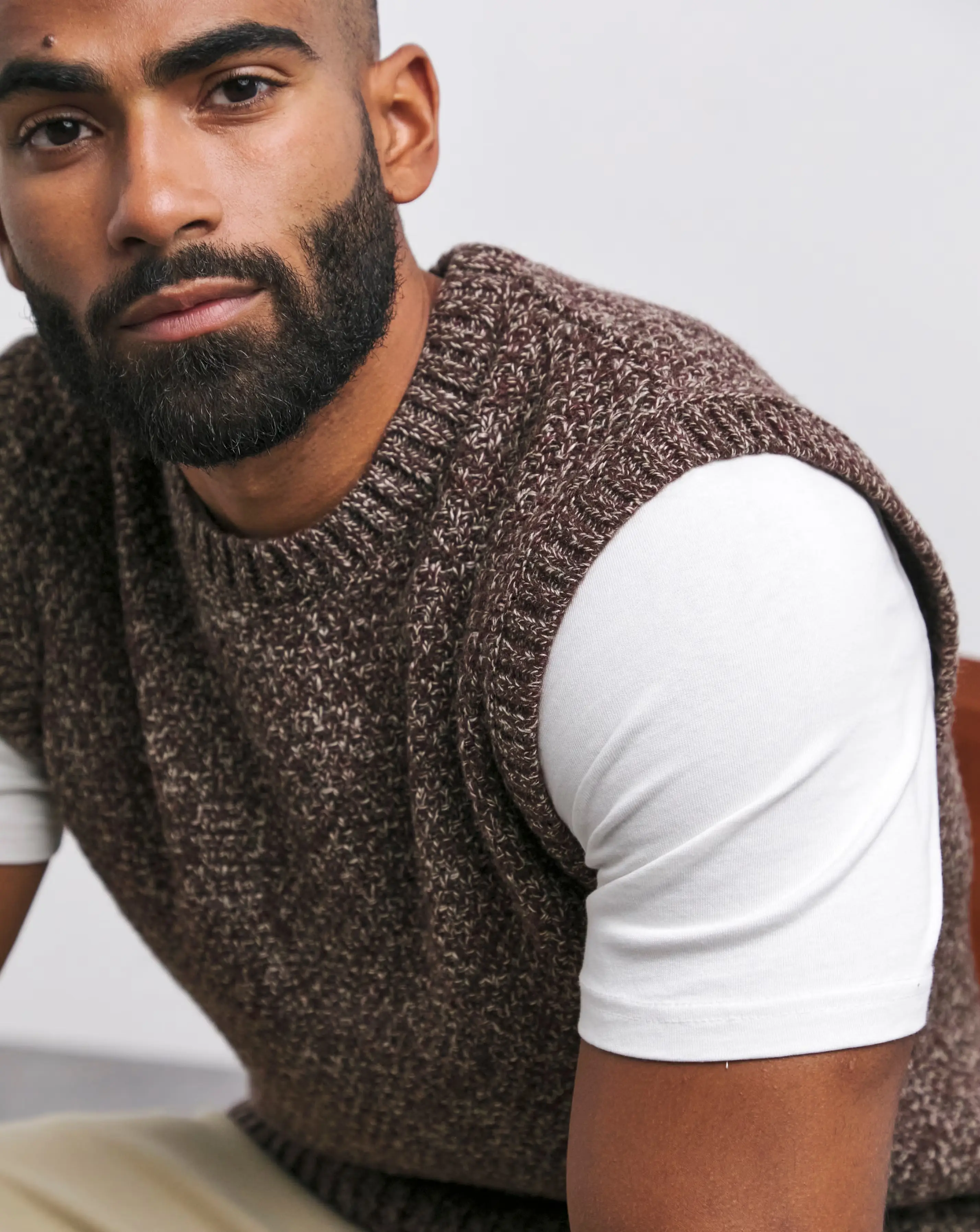 Brown Twisted Yarn Vest 2 Brown Twisted Yarn Vest