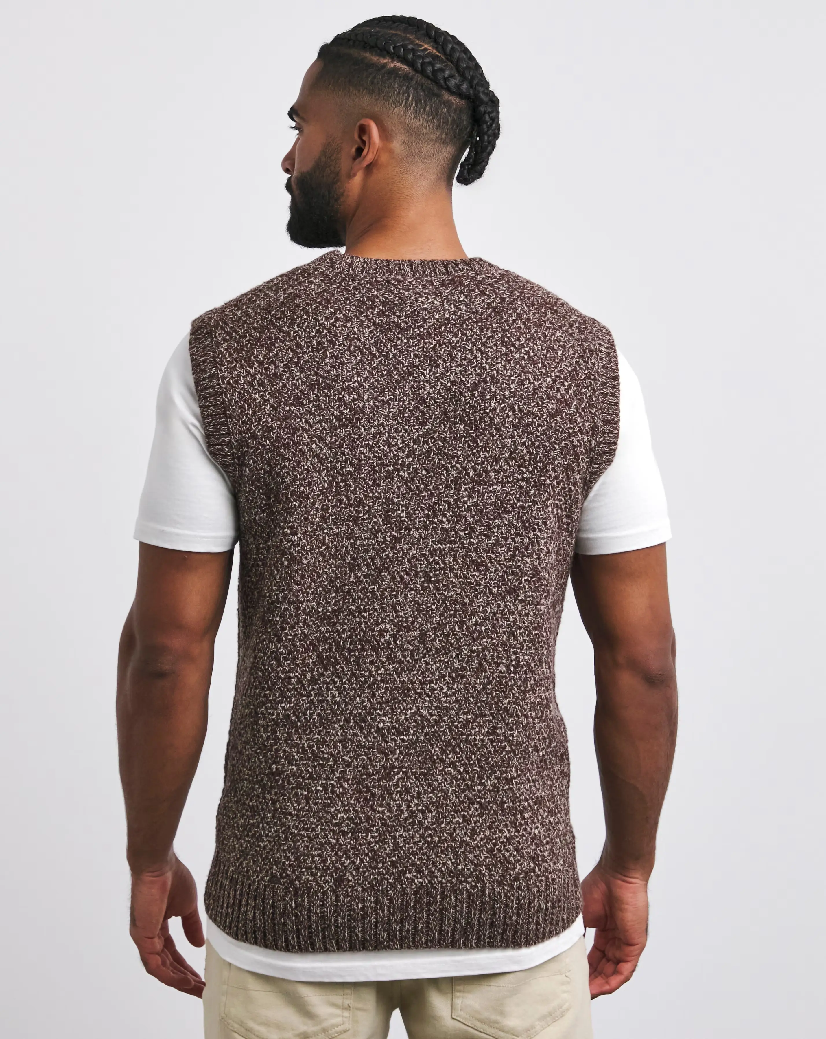 Brown Twisted Yarn Vest 3 Brown Twisted Yarn Vest