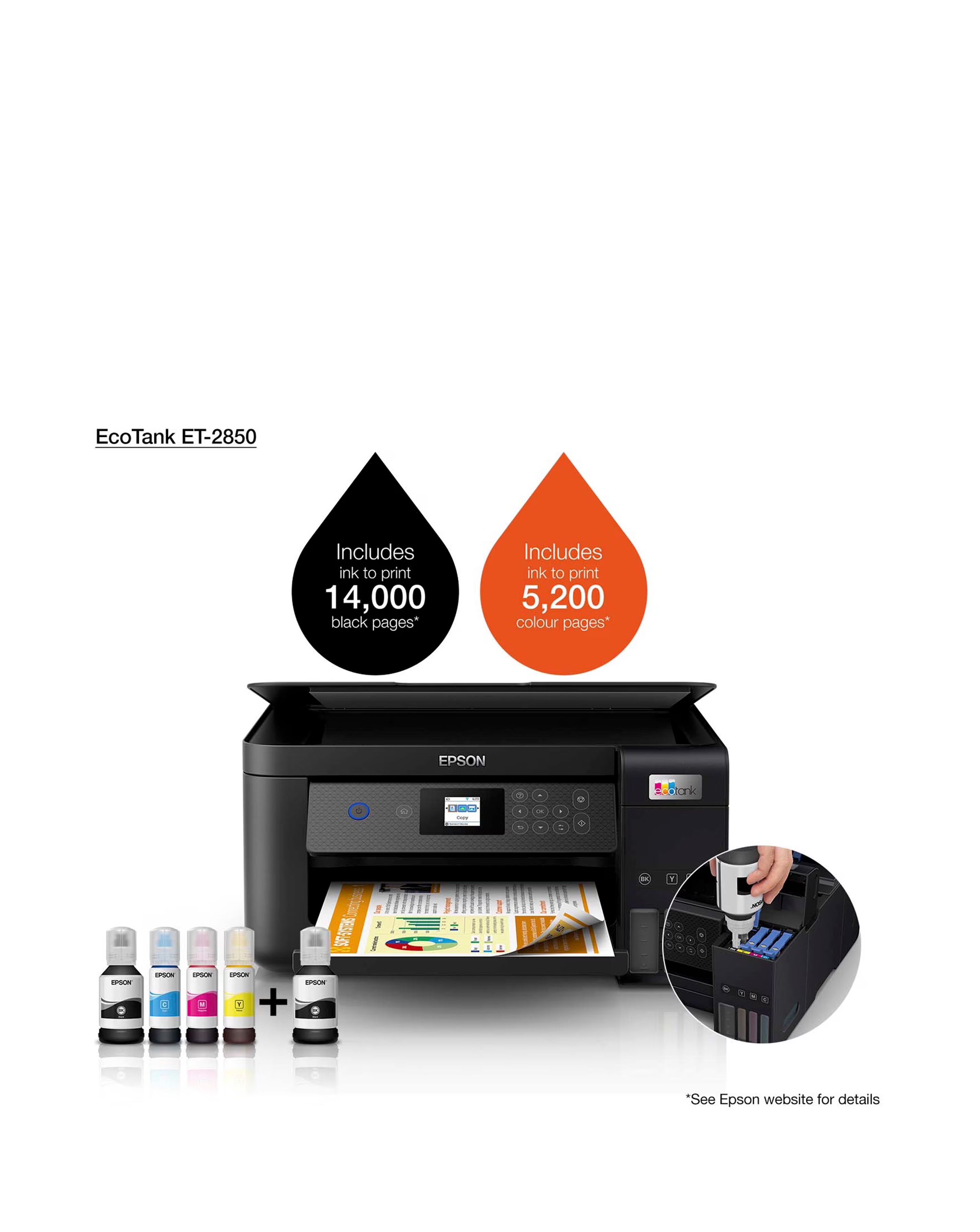 Epson EcoTank ET-2850 A4 Multifunction Inkjet Printer 9 Epson EcoTank ET-2850 A4 Multifunction Inkjet Printer