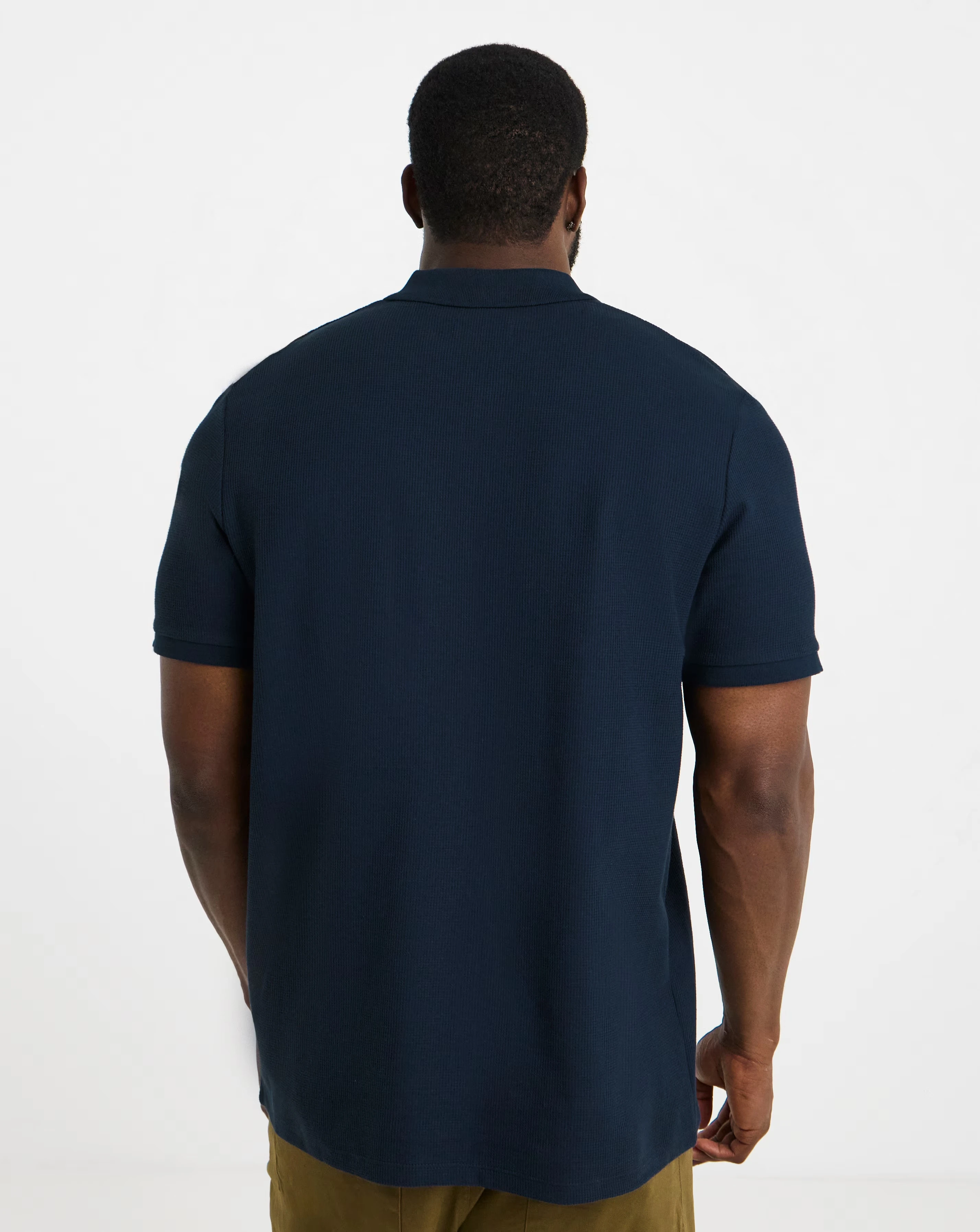 Jack & Jones Austin 1/4 Zip Waffle Polo - Navy 4 Jack & Jones Austin 1/4 Zip Waffle Polo - Navy