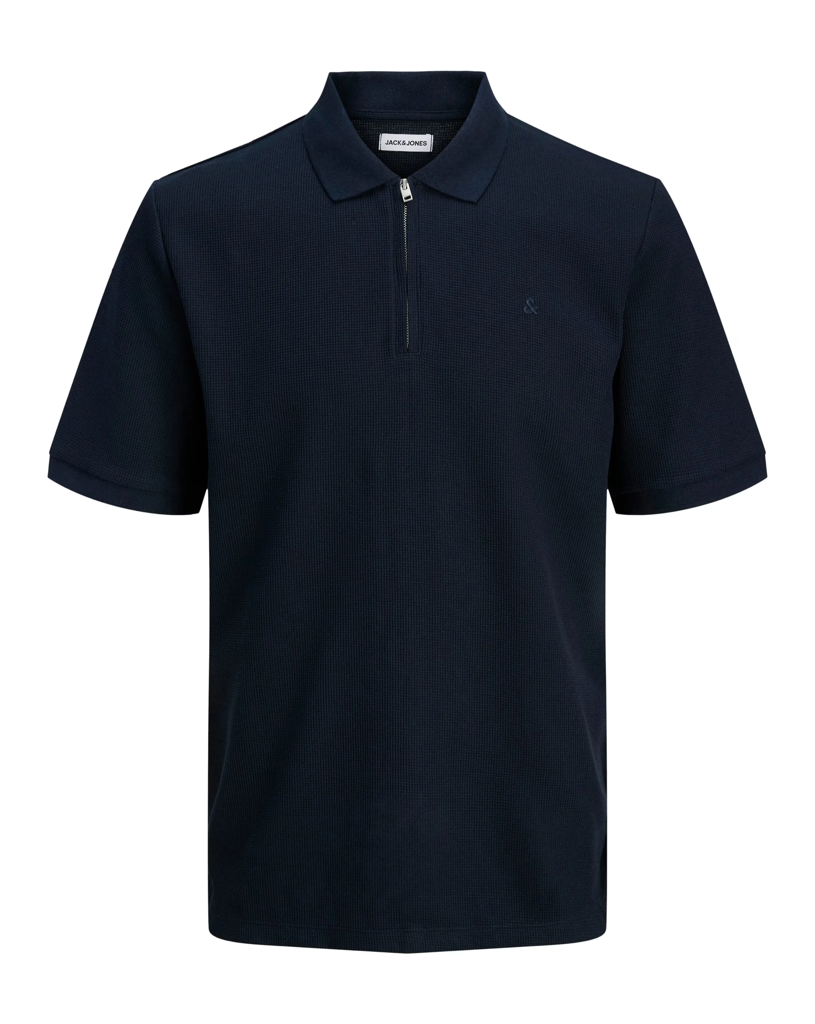 Jack & Jones Austin 1/4 Zip Waffle Polo - Navy 5 Jack & Jones Austin 1/4 Zip Waffle Polo - Navy