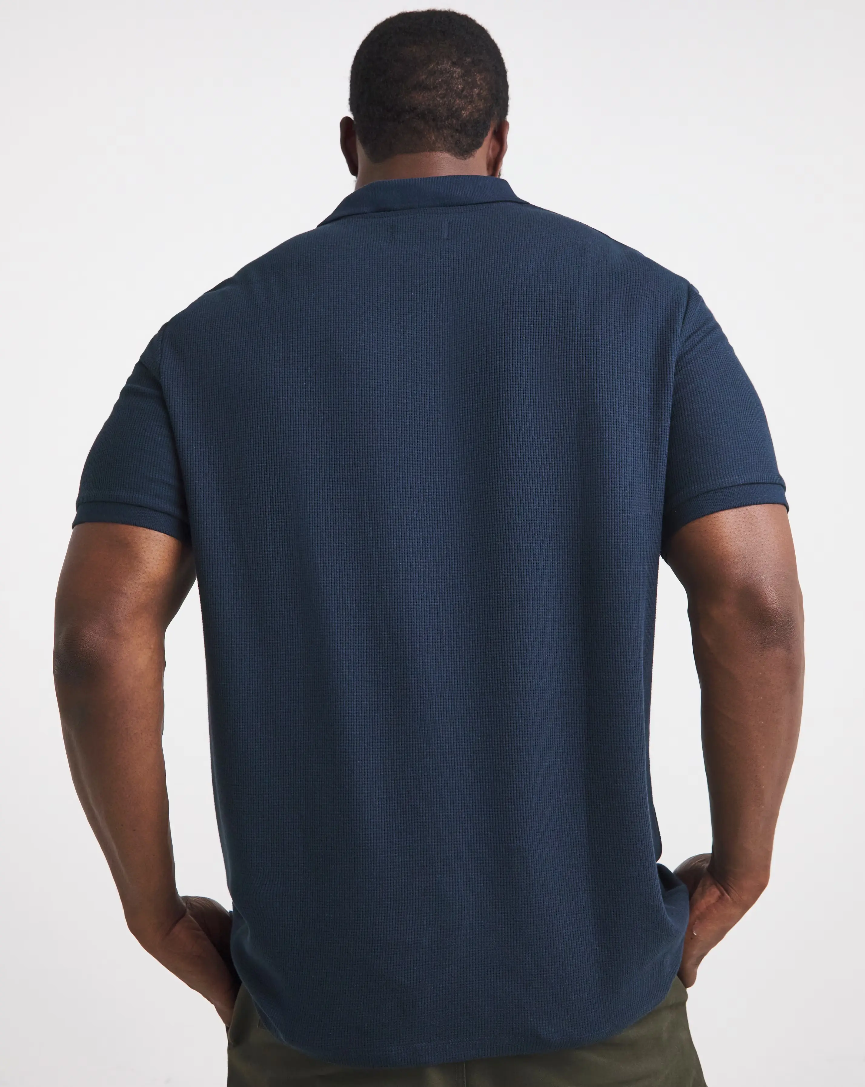 Jack & Jones Austin Waffle Polo - Navy 2 Jack & Jones Austin Waffle Polo - Navy