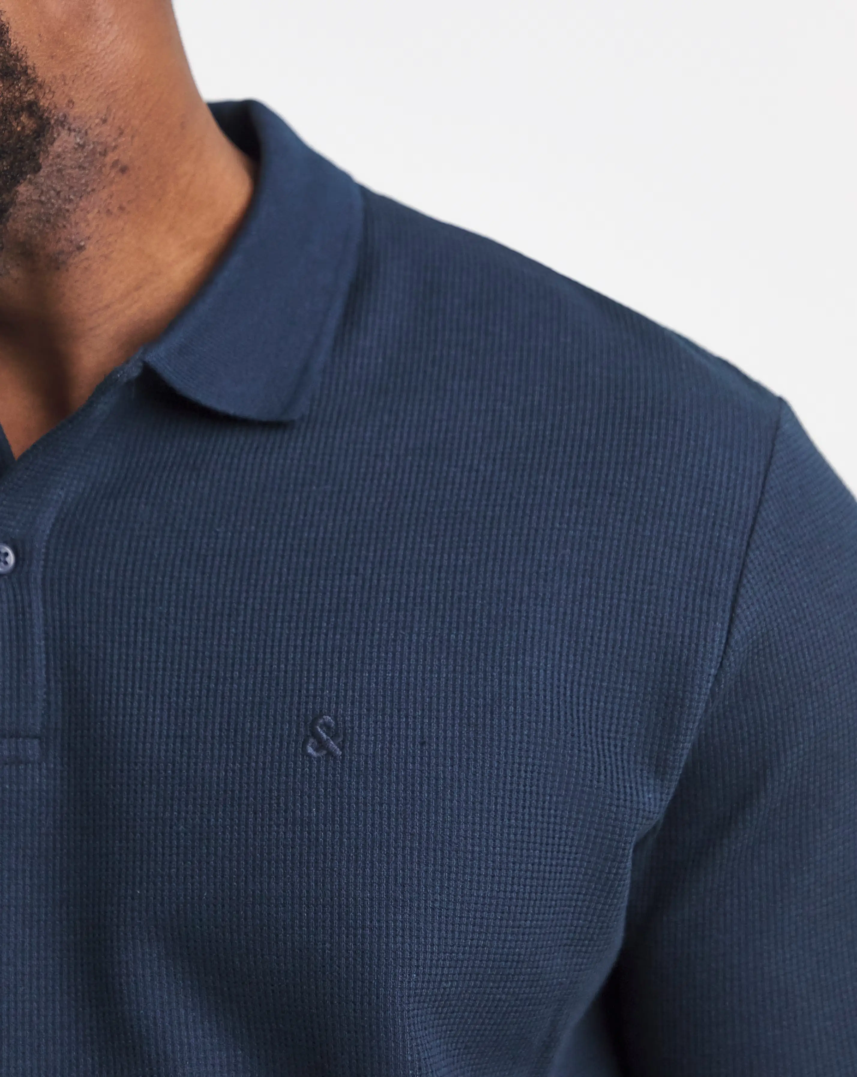 Jack & Jones Austin Waffle Polo - Navy 4 Jack & Jones Austin Waffle Polo - Navy