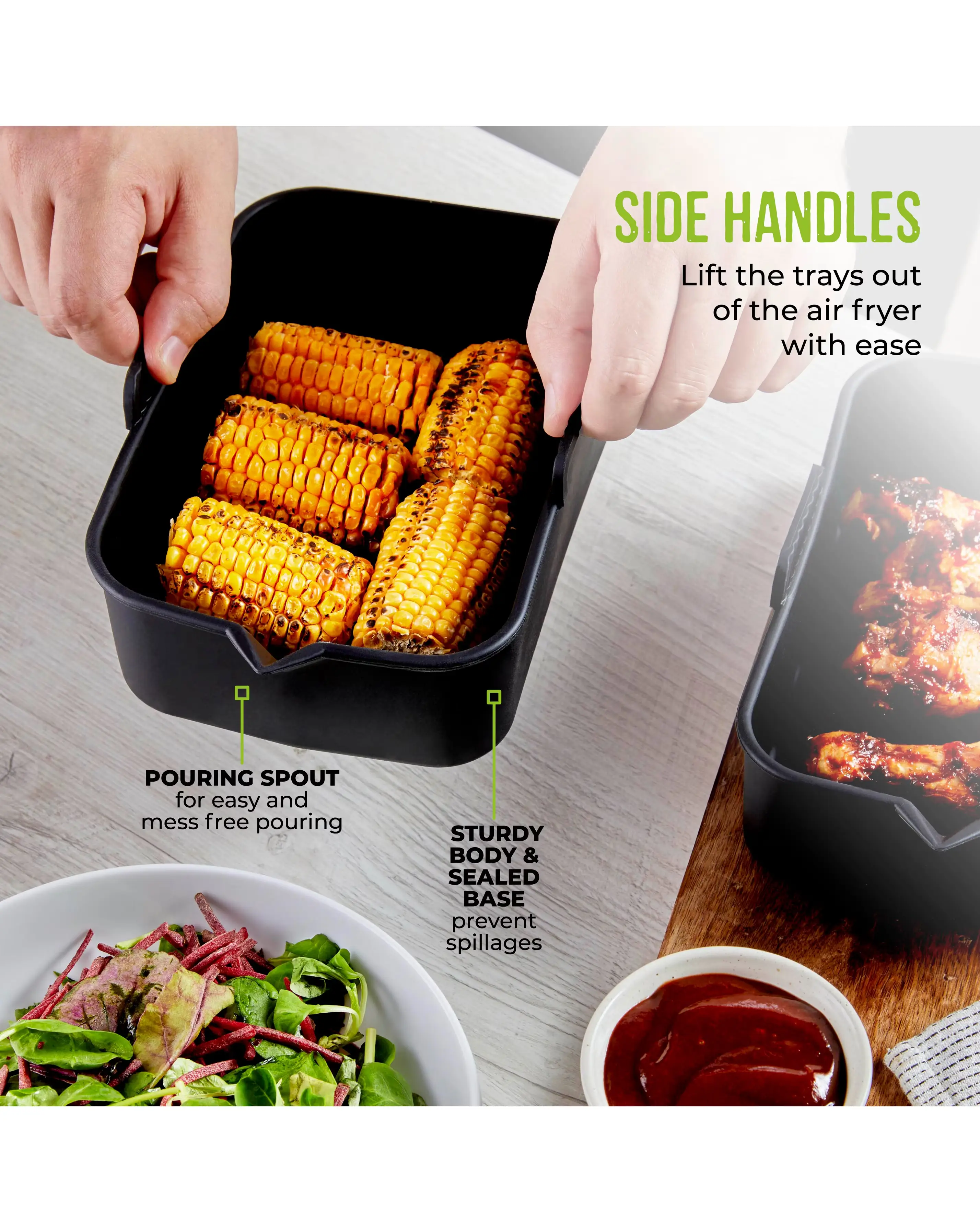 Tower Set of 2 Rectangular Air Fryer Trays 3 Tower Set of 2 Rectangular Air Fryer Trays