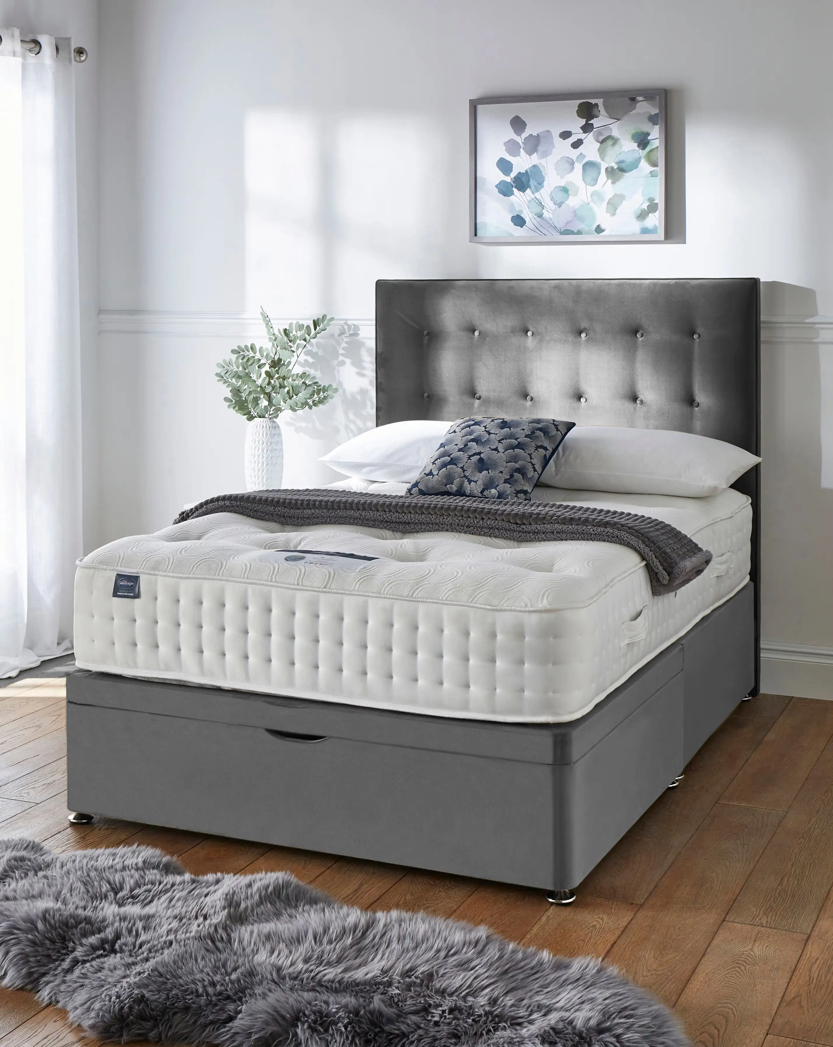 Silentnight 4000 Mirapocket Memory Half Ottoman Divanset & Headboard 1 Silentnight 4000 Mirapocket Memory Half Ottoman Divanset & Headboard