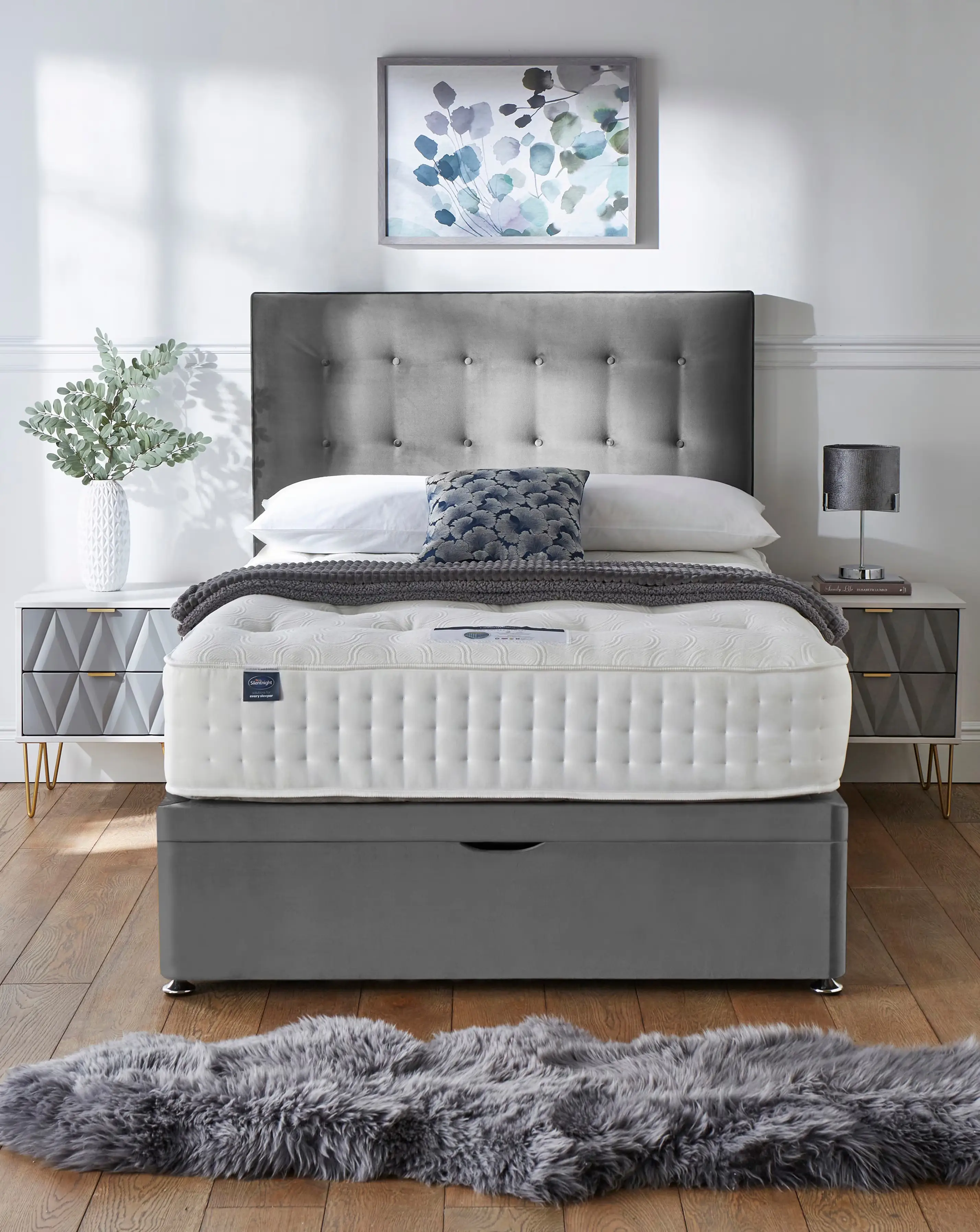 Silentnight 4000 Mirapocket Memory Half Ottoman Divanset & Headboard 3 Silentnight 4000 Mirapocket Memory Half Ottoman Divanset & Headboard
