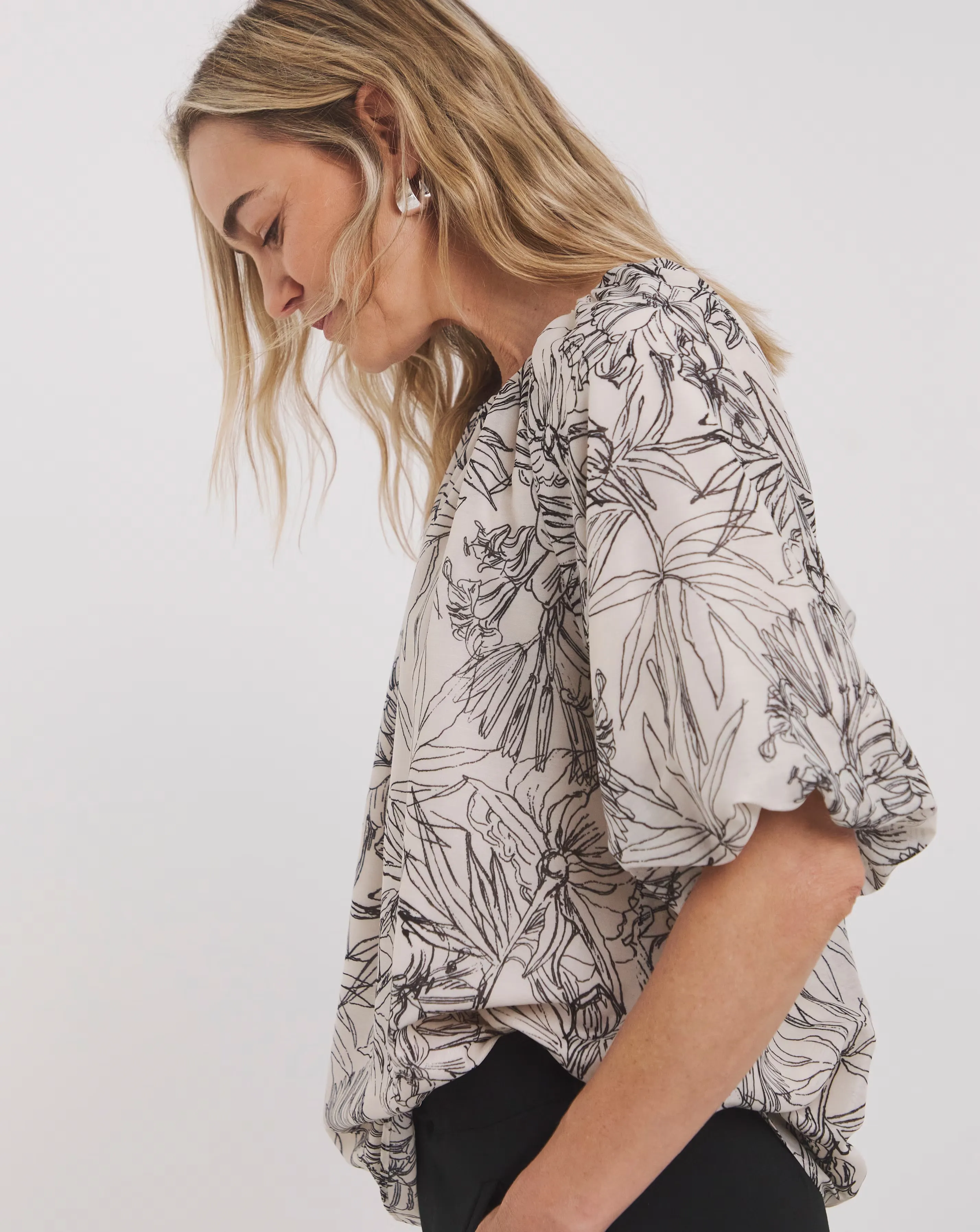 Short Bubble Sleeve Top 1 Short Bubble Sleeve Top
