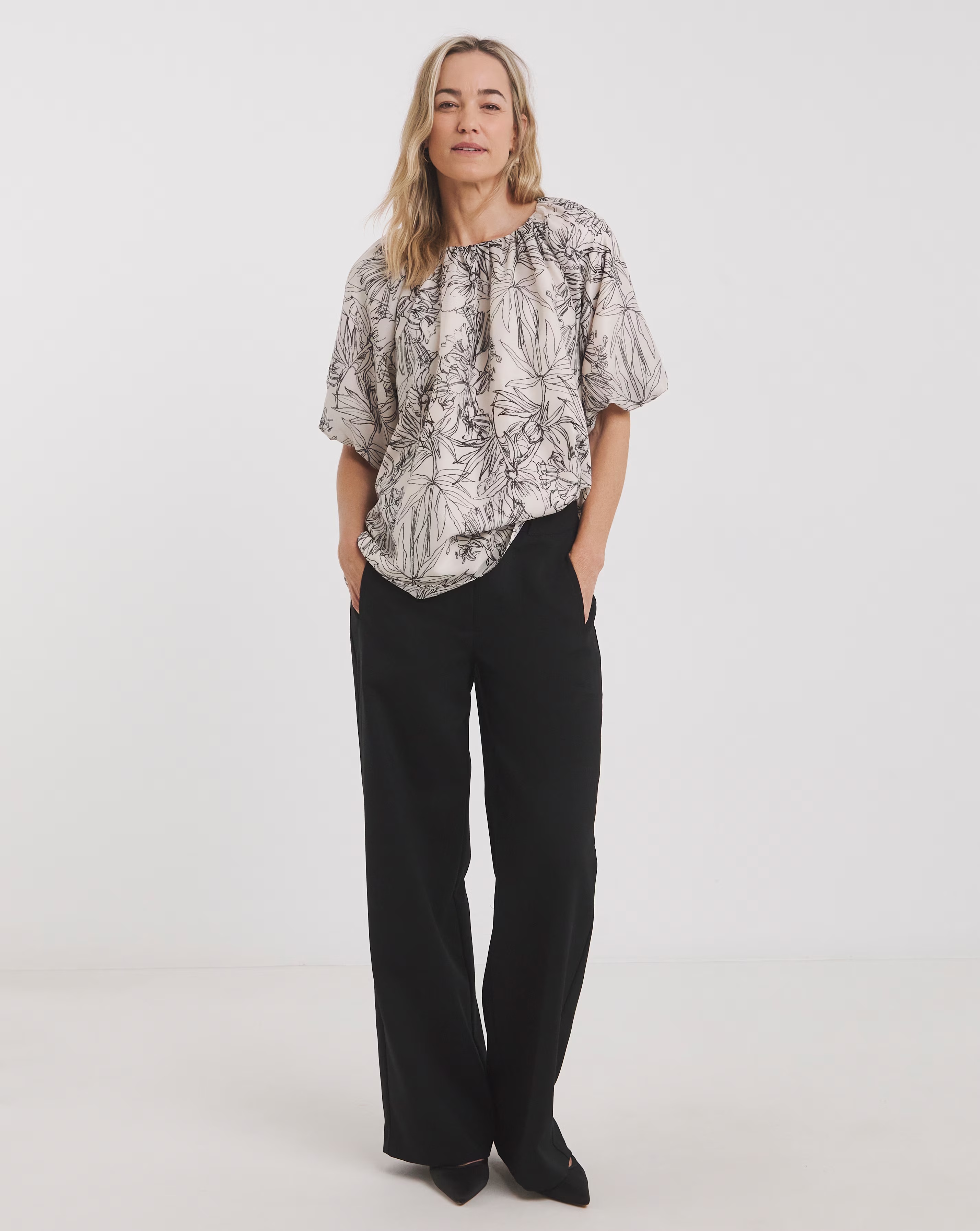 Short Bubble Sleeve Top 2 Short Bubble Sleeve Top