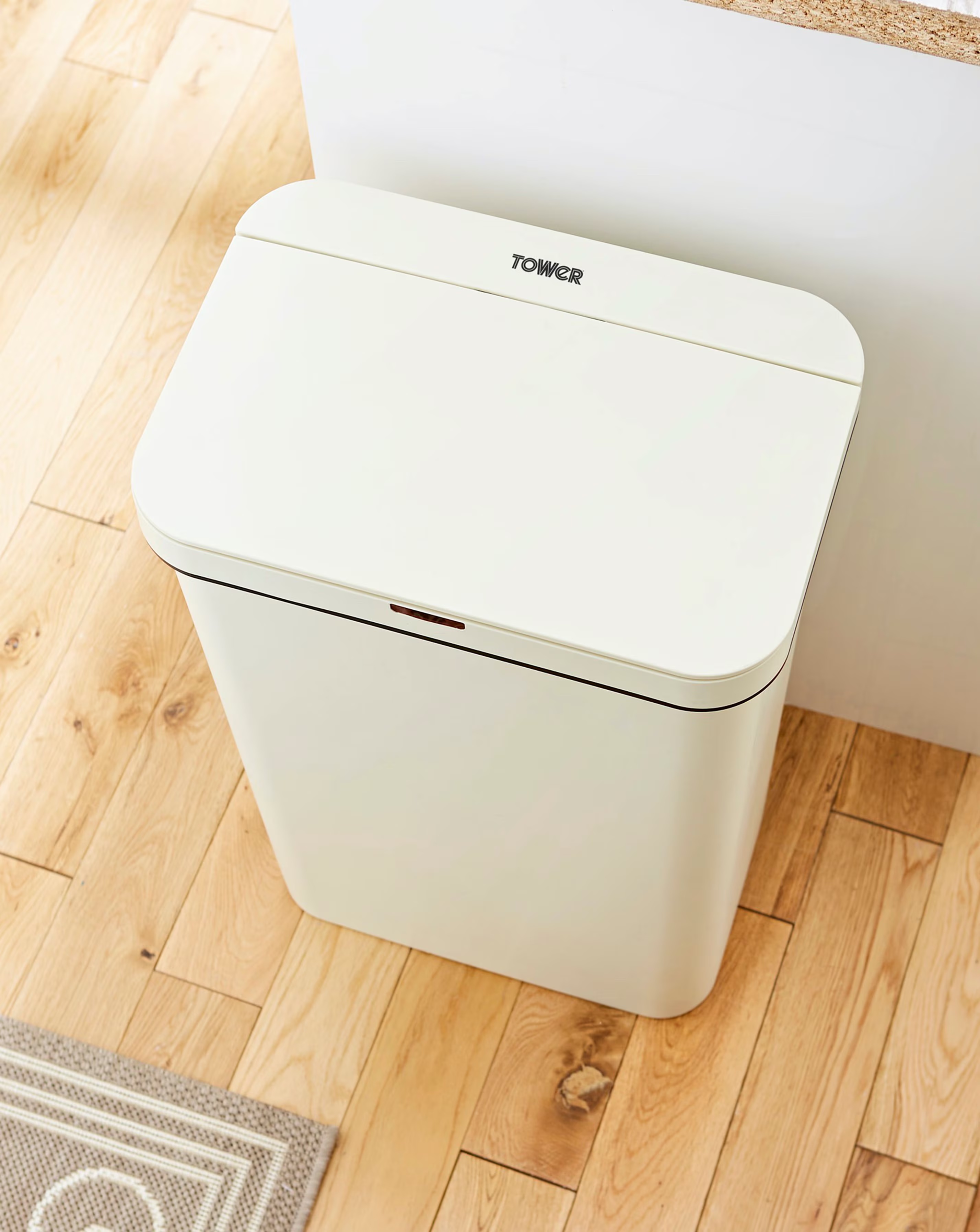 Tower 50L Rectangular Sensor Bin Cream 4 Tower 50L Rectangular Sensor Bin Cream