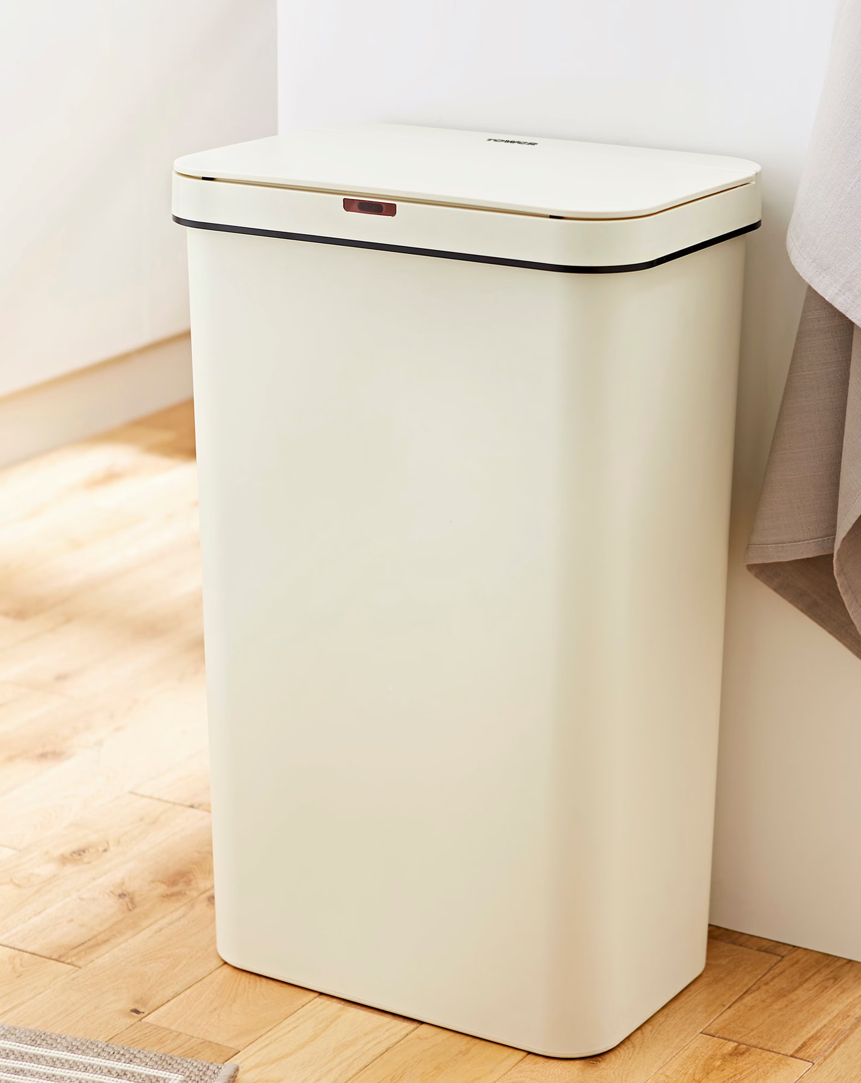 Tower 50L Rectangular Sensor Bin Cream 6 Tower 50L Rectangular Sensor Bin Cream