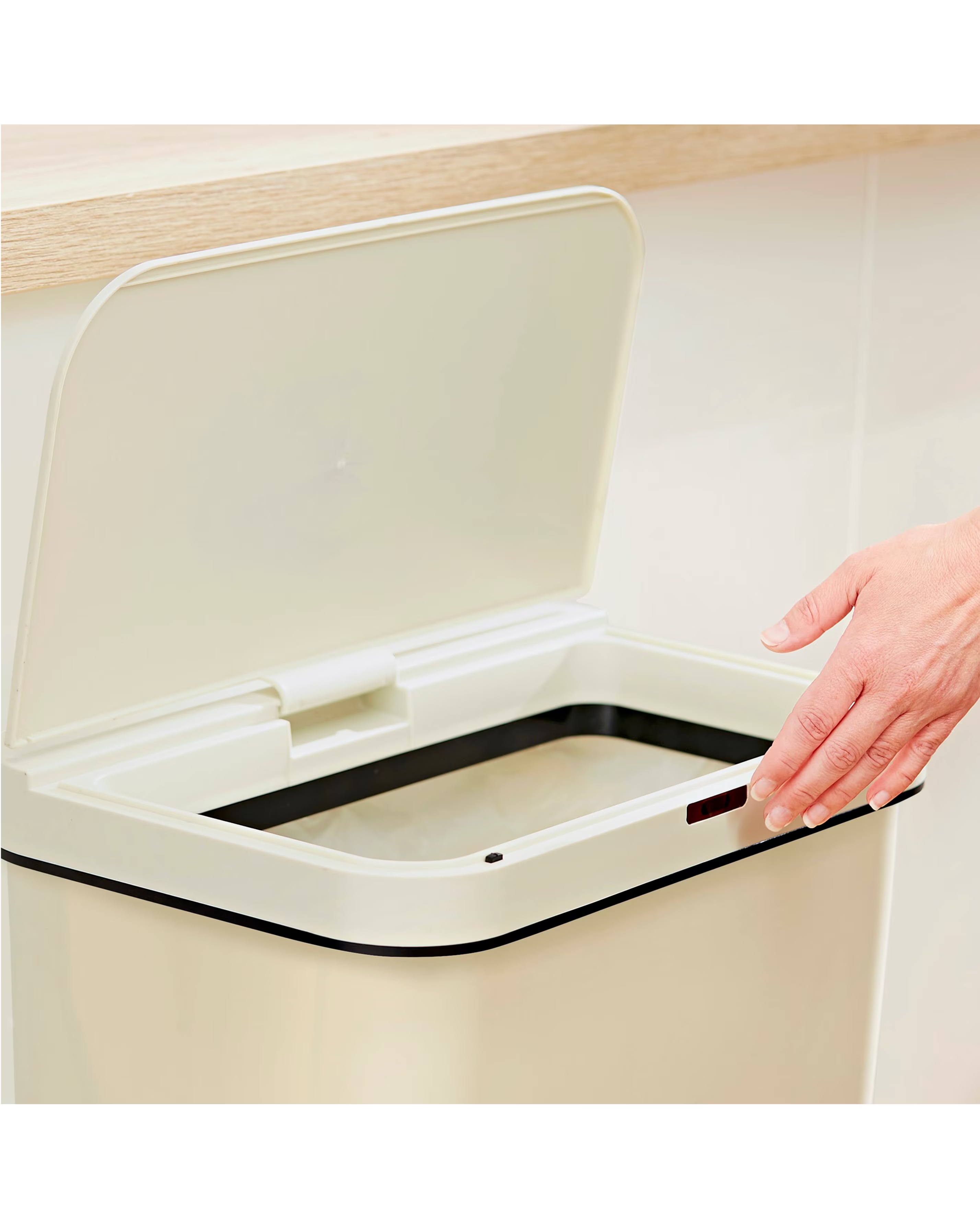 Tower 50L Rectangular Sensor Bin Cream 7 Tower 50L Rectangular Sensor Bin Cream