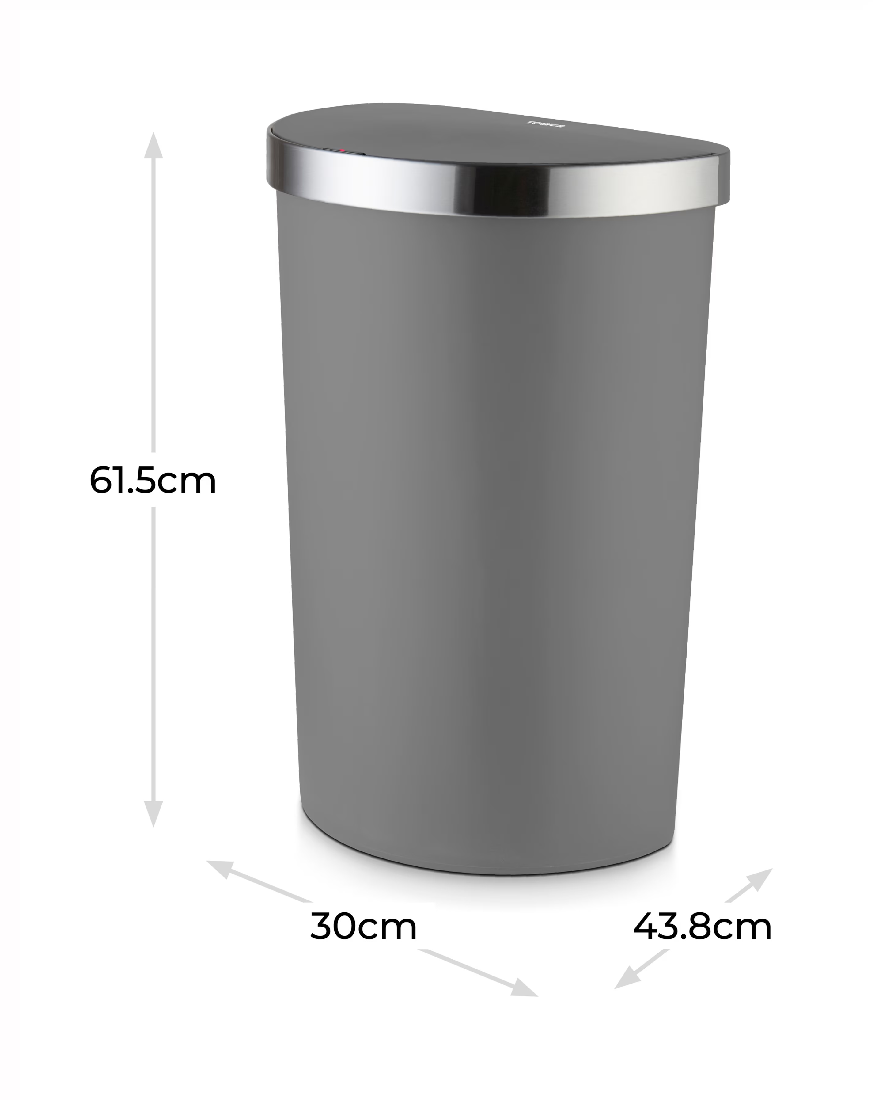 Tower Grey 50L Curved Sensor Bin 2 Tower Grey 50L Curved Sensor Bin