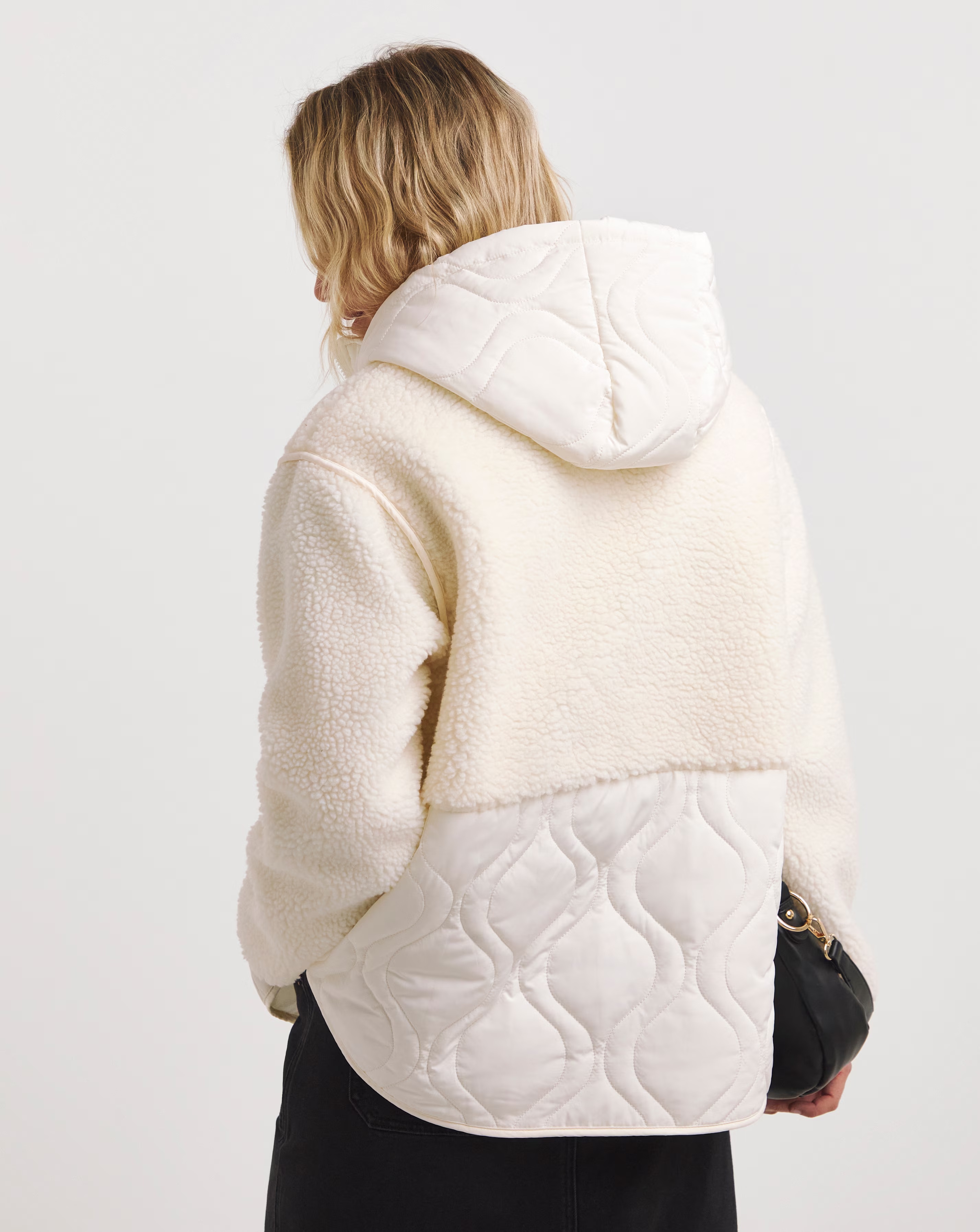 Cream Borg Lined Fleece Jacket 2 Cream Borg Lined Fleece Jacket