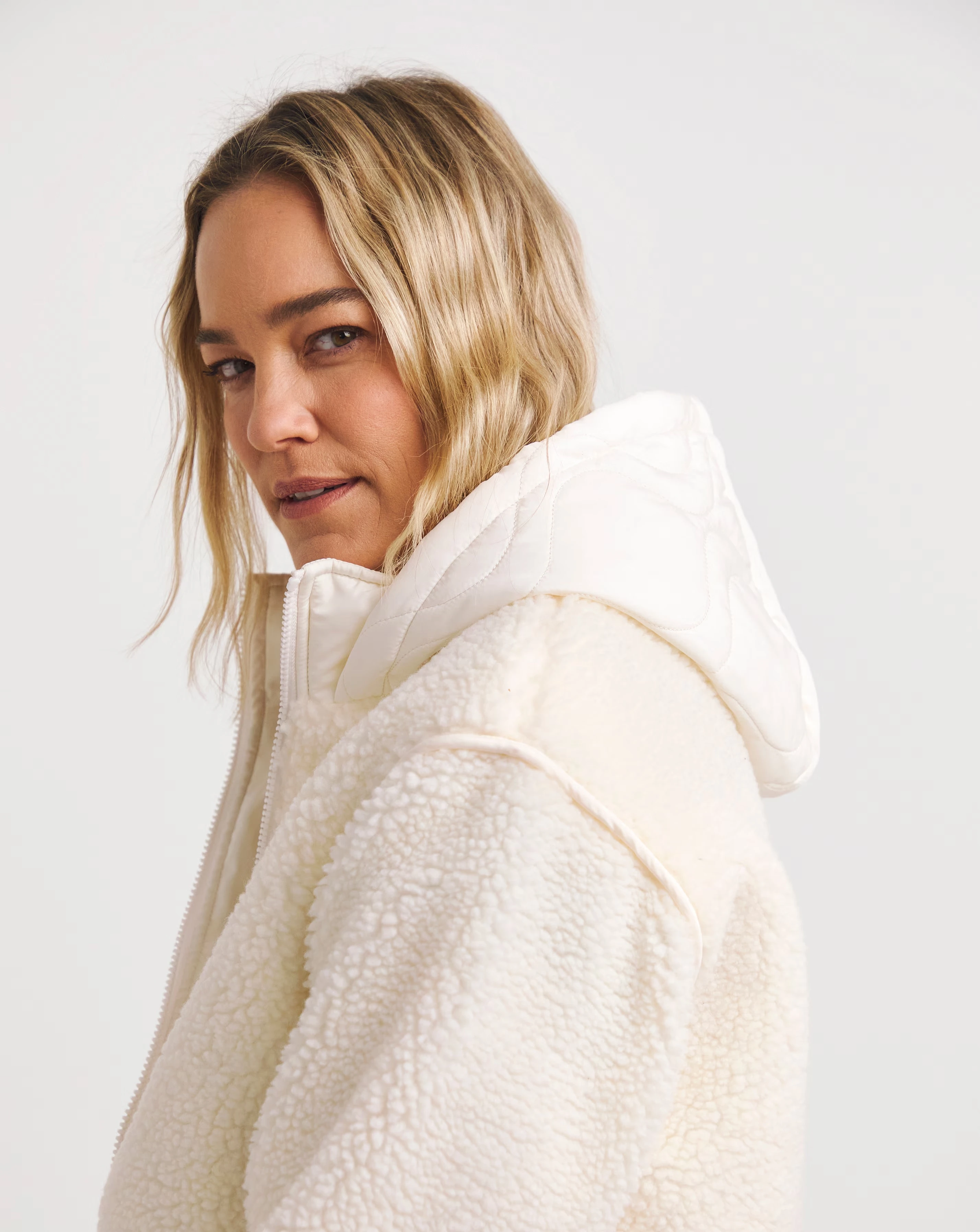 Cream Borg Lined Fleece Jacket 4 Cream Borg Lined Fleece Jacket