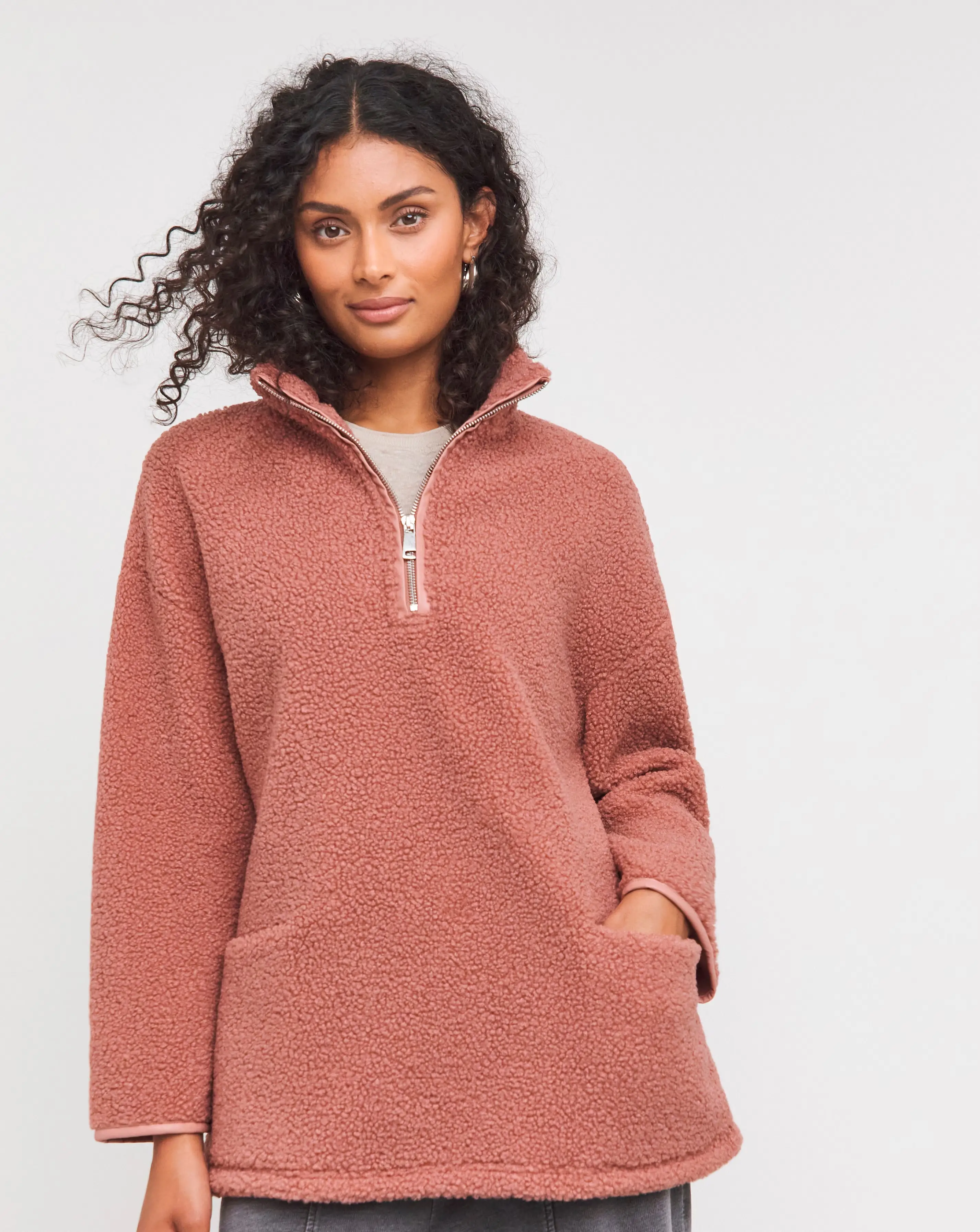 Rose Borg Longline Quarter Zip Jacket 1 Rose Borg Longline Quarter Zip Jacket