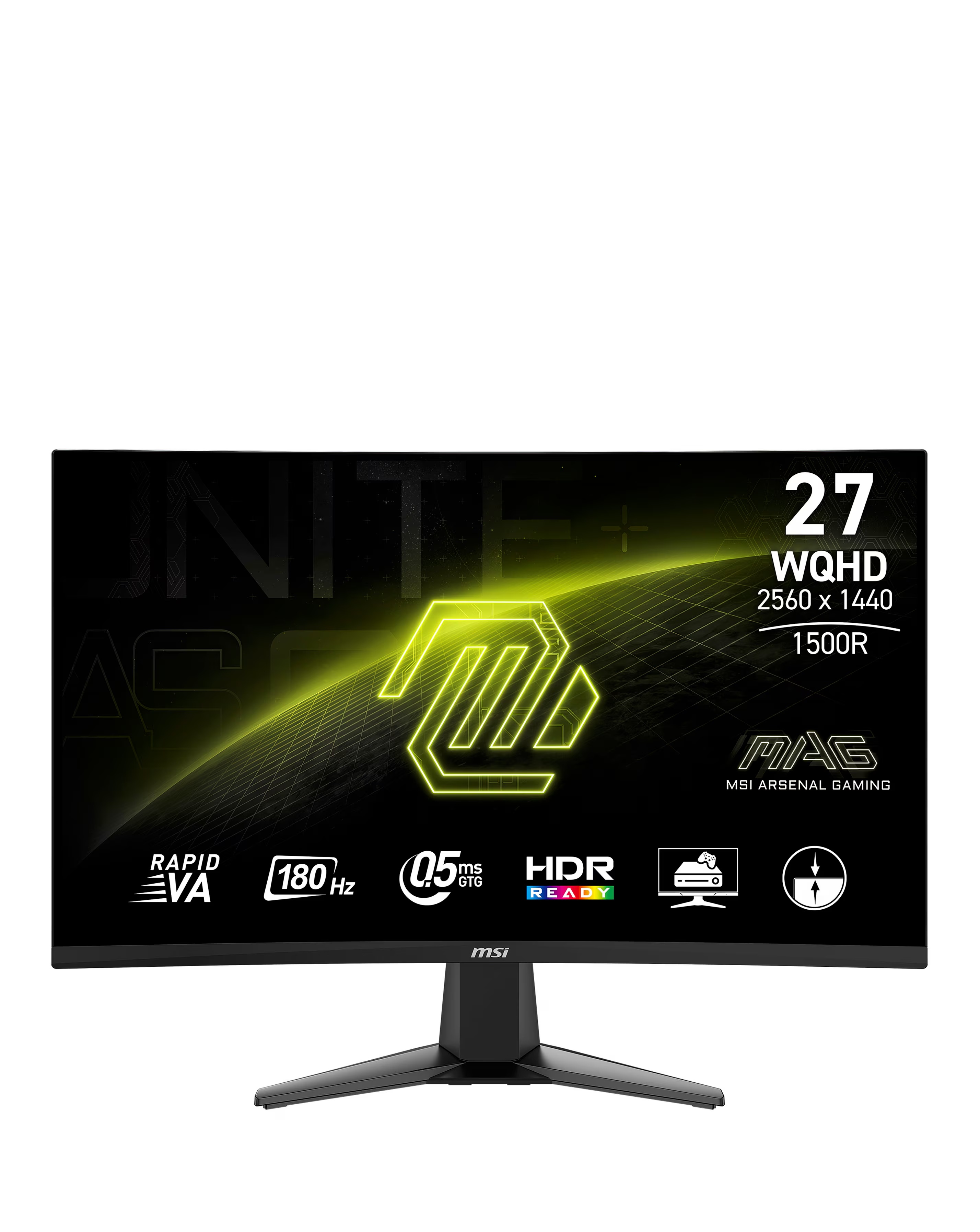 MSI MAG 27CQ6F 27in WQHD Rapid VA 180Hz 0.5ms Curved Gaming Monitor